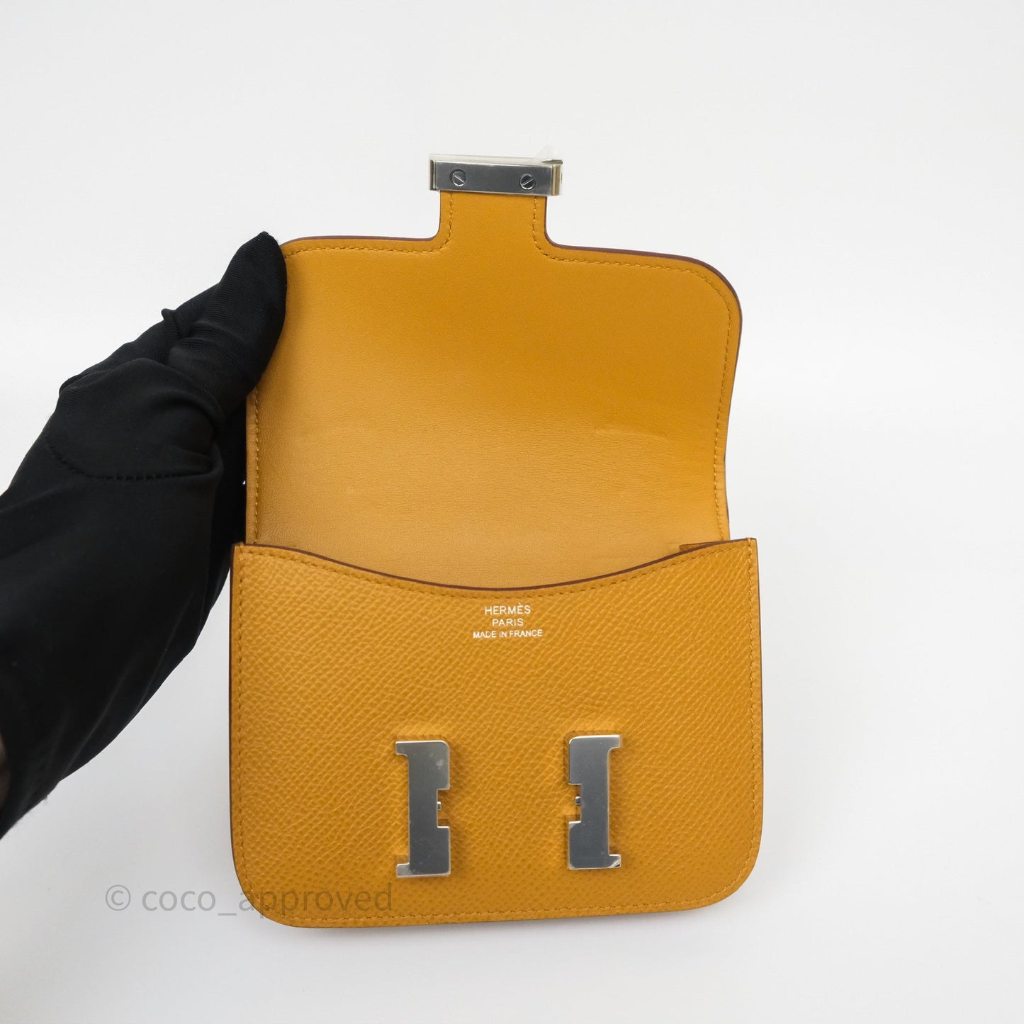 Hermès Constance Slim Wallet Sesame 2S Epsom Palladium Hardware