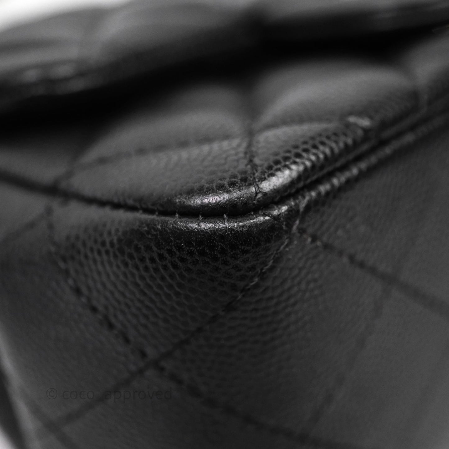 Chanel Mini Square Quilted Black Caviar Silver Hardware