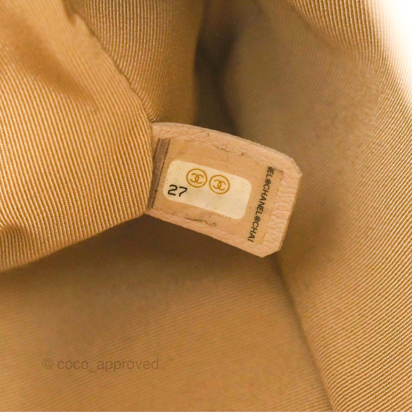 Chanel Large Chevron Chic Top Handle Bag Light Beige Grained Calfskin Gold Hardware