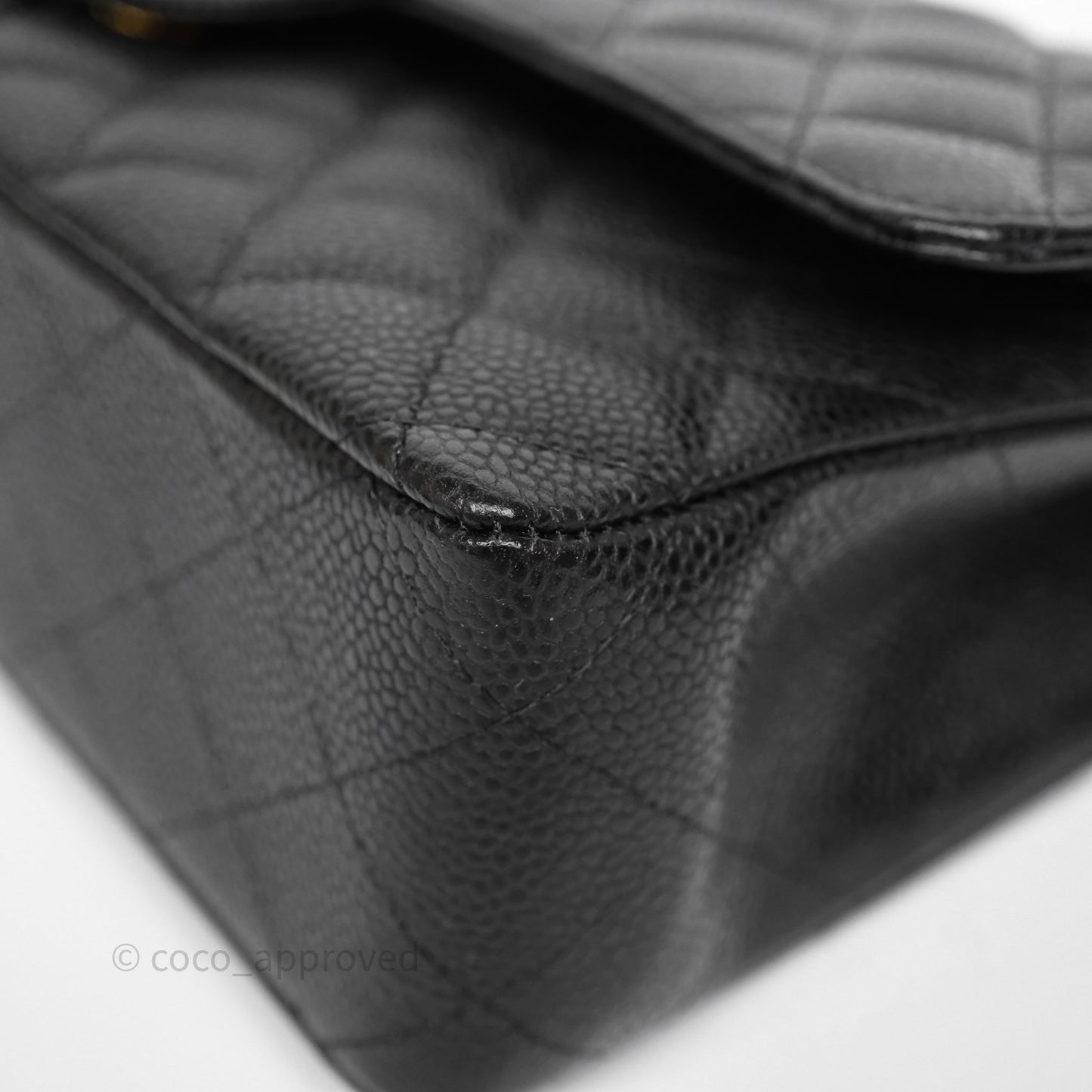 Chanel Classic M/L Medium Double Flap Black Caviar Gold Hardware