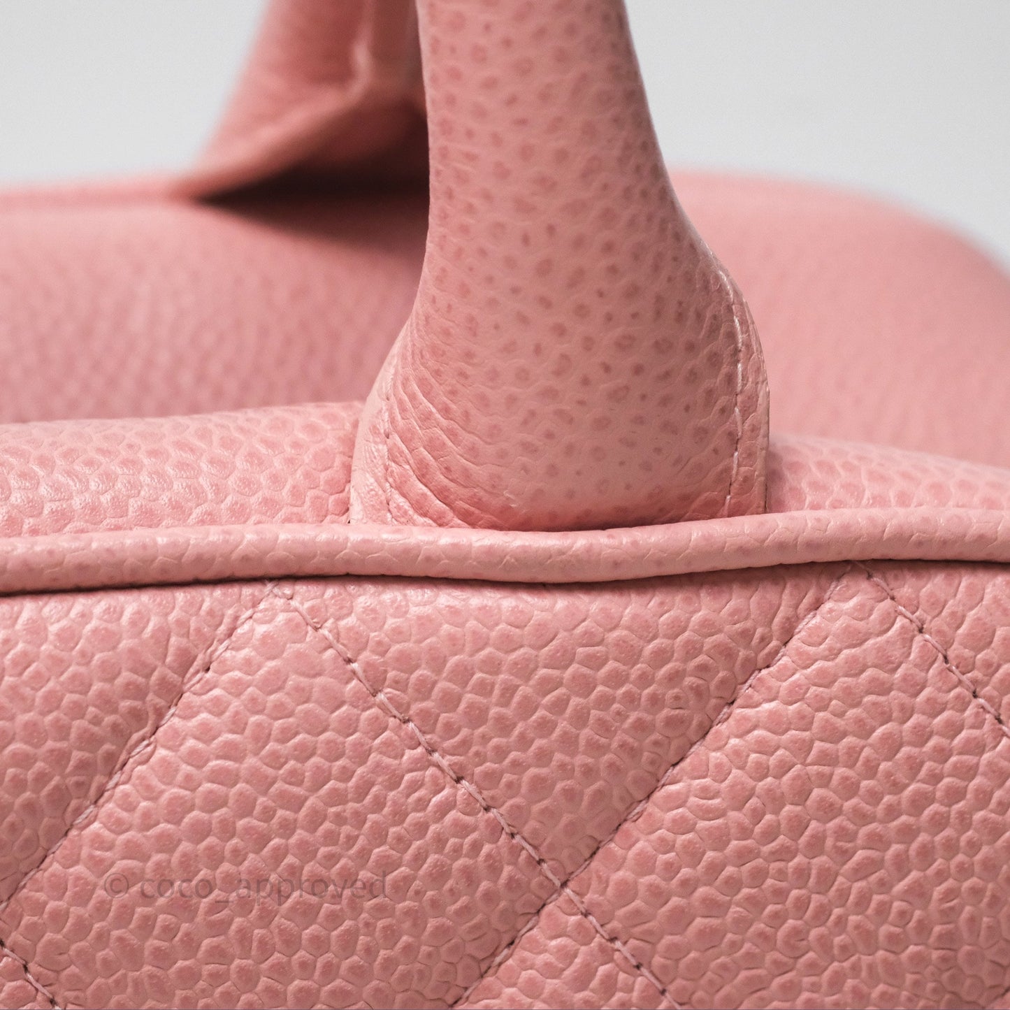 Chanel Vintage Mini CC Boston Bag Sakura Pink Caviar Gold Hardware