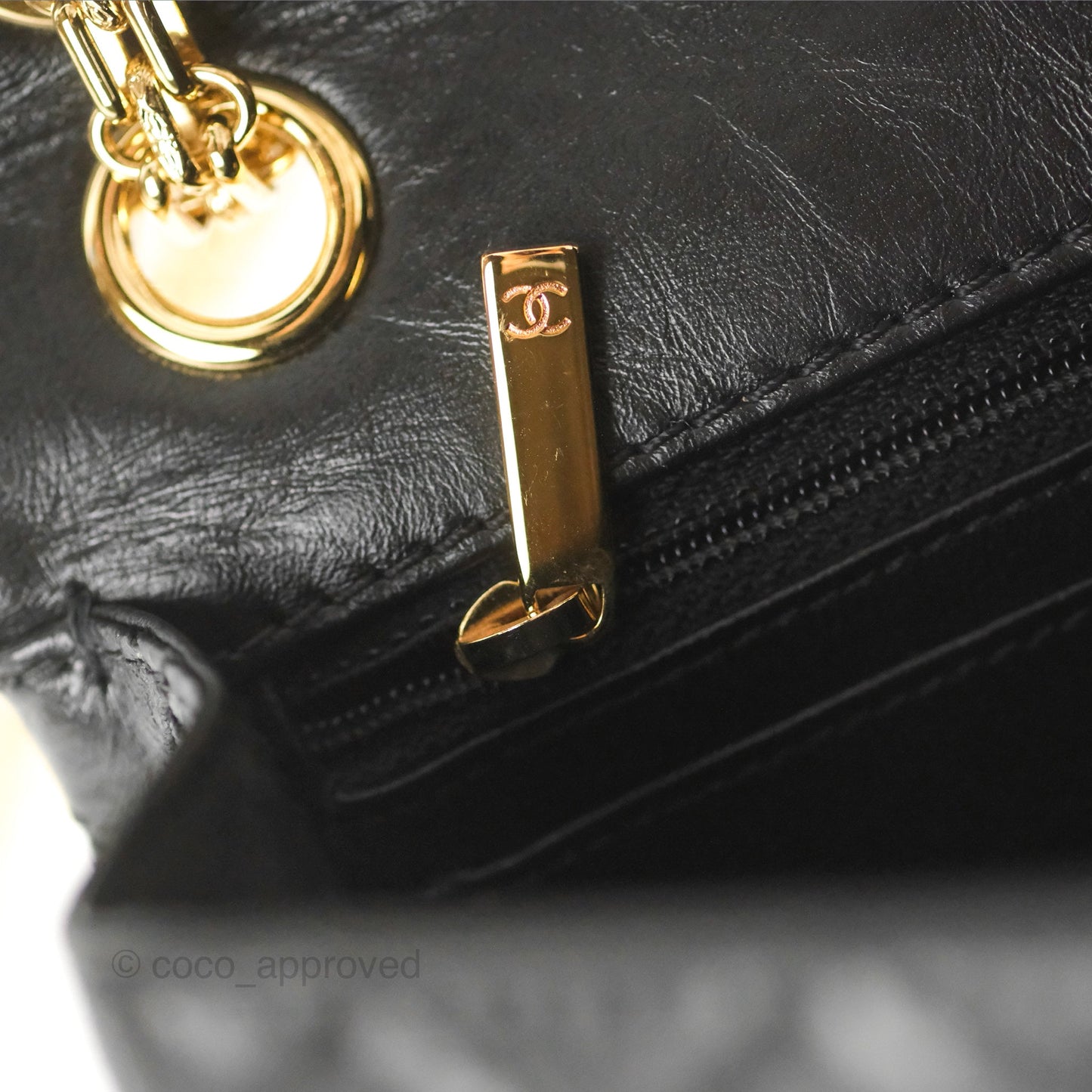 Chanel Mini Reissue 224 Black Aged Calfskin Gold Hardware