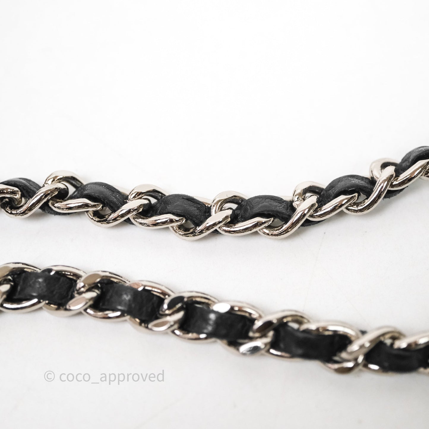 Chanel Quilted Clutch with Chain Black Caviar Silver Hardware
