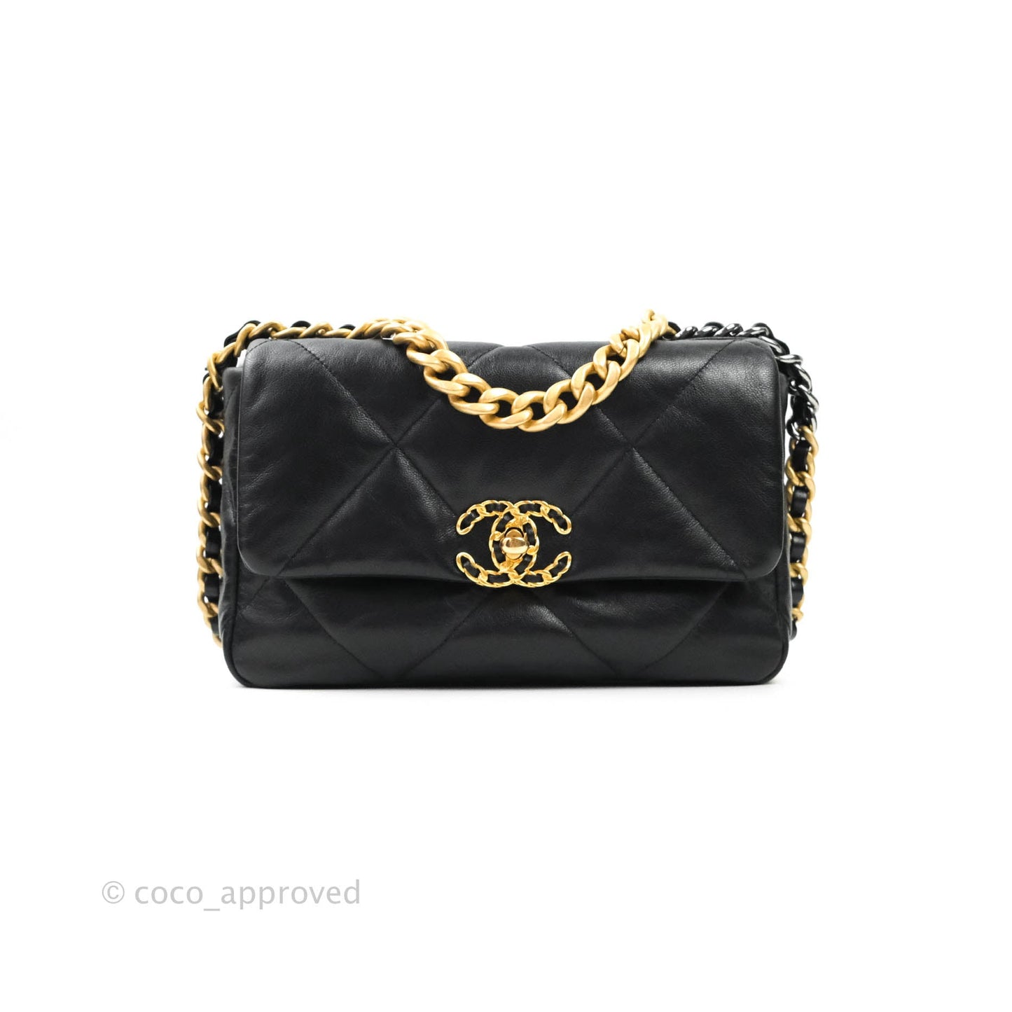Chanel 19 Small Black Goatskin Mixed Hardware