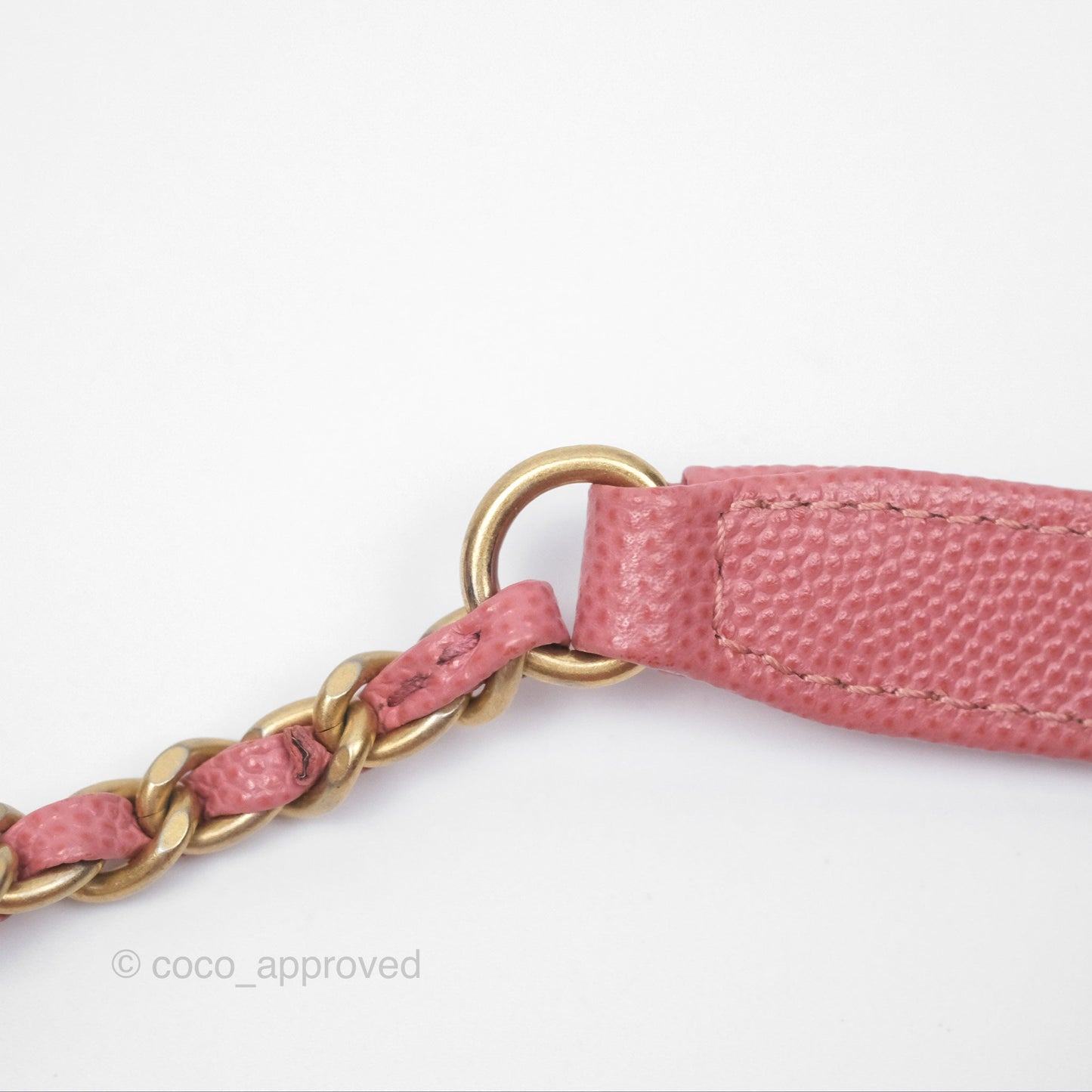 Chanel Quilted Small CC Filigree Vanity Case Pink Caviar Gold Hardware