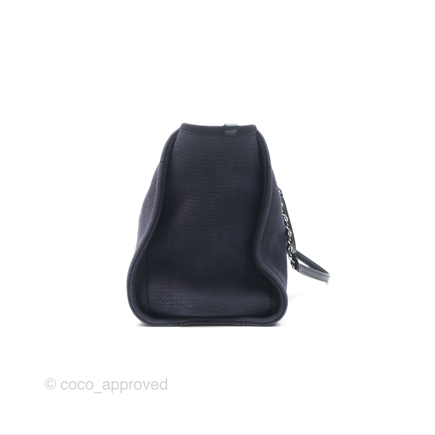 Chanel Medium Deauville Navy Canvas Silver Hardware