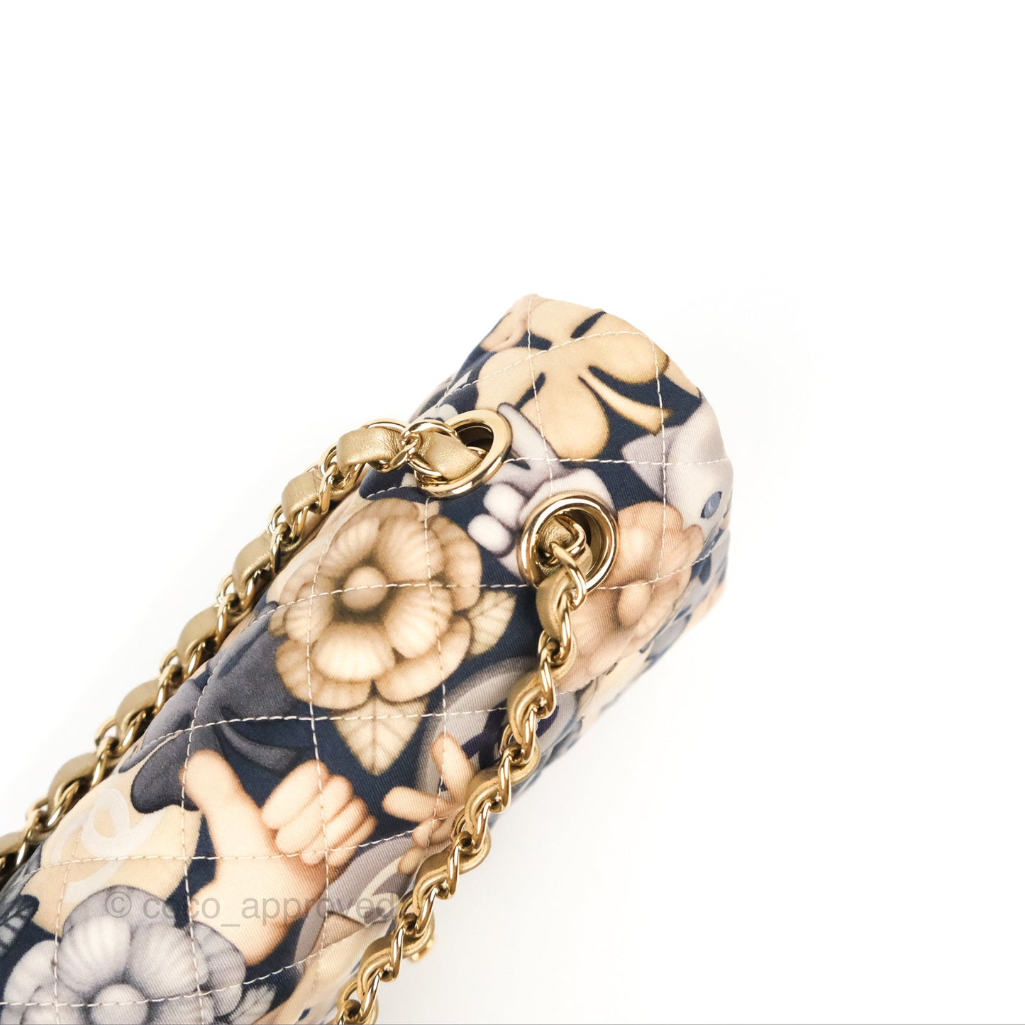 Chanel Cat Emoticon Medium Classic Double Flap Bag Metallic Gold Lambskin Gold Hardware