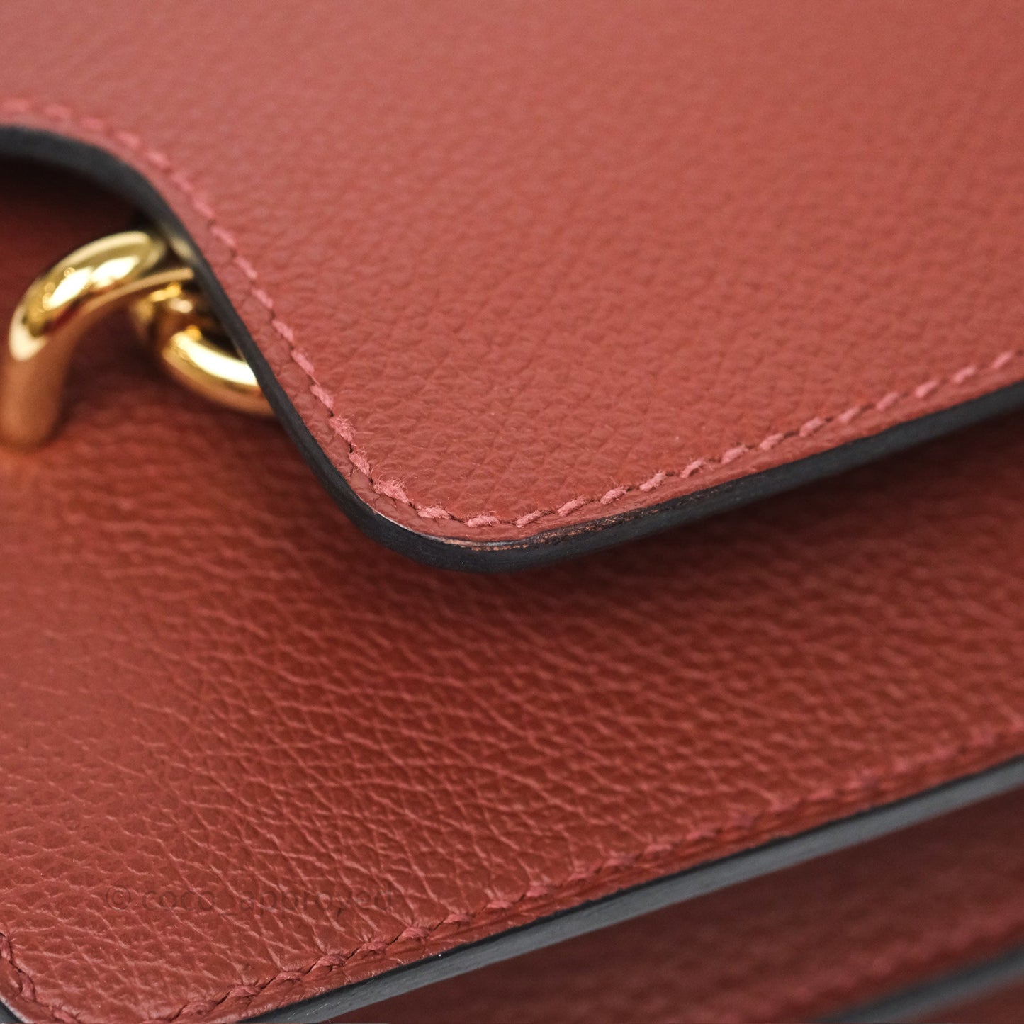 Hermès Mini Roulis Rouge H 55 Evercolor Gold Hardware