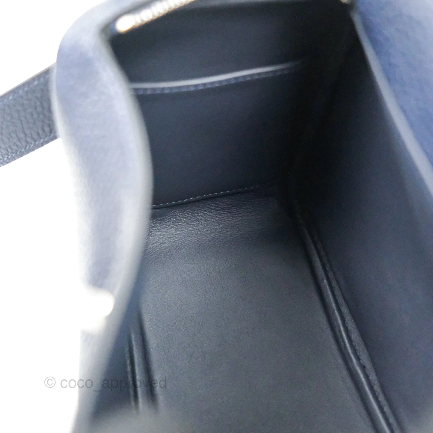 Hermès Mini Lindy 20 Bleu Nuit Clemence Palladium Hardware
