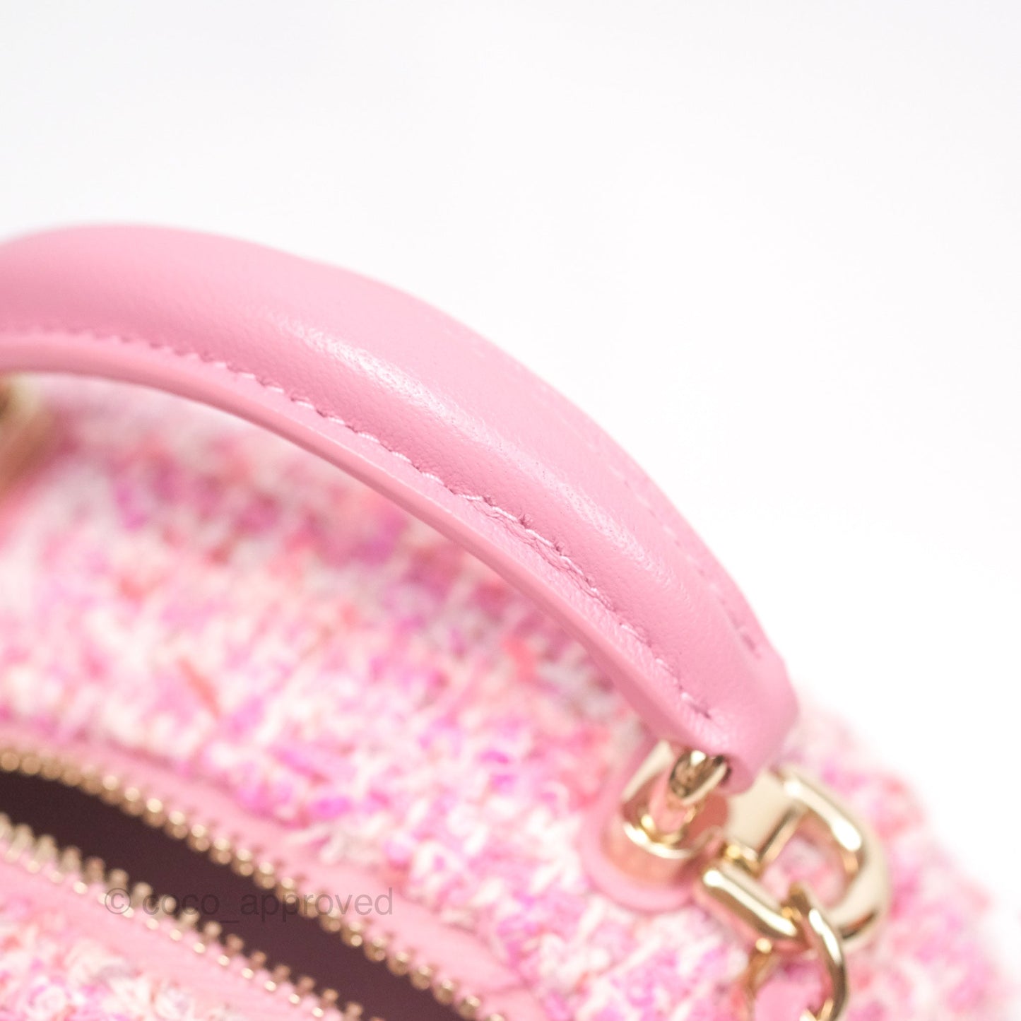 Chanel Classic Mini Backpack Pink Tweed Gold Hardware