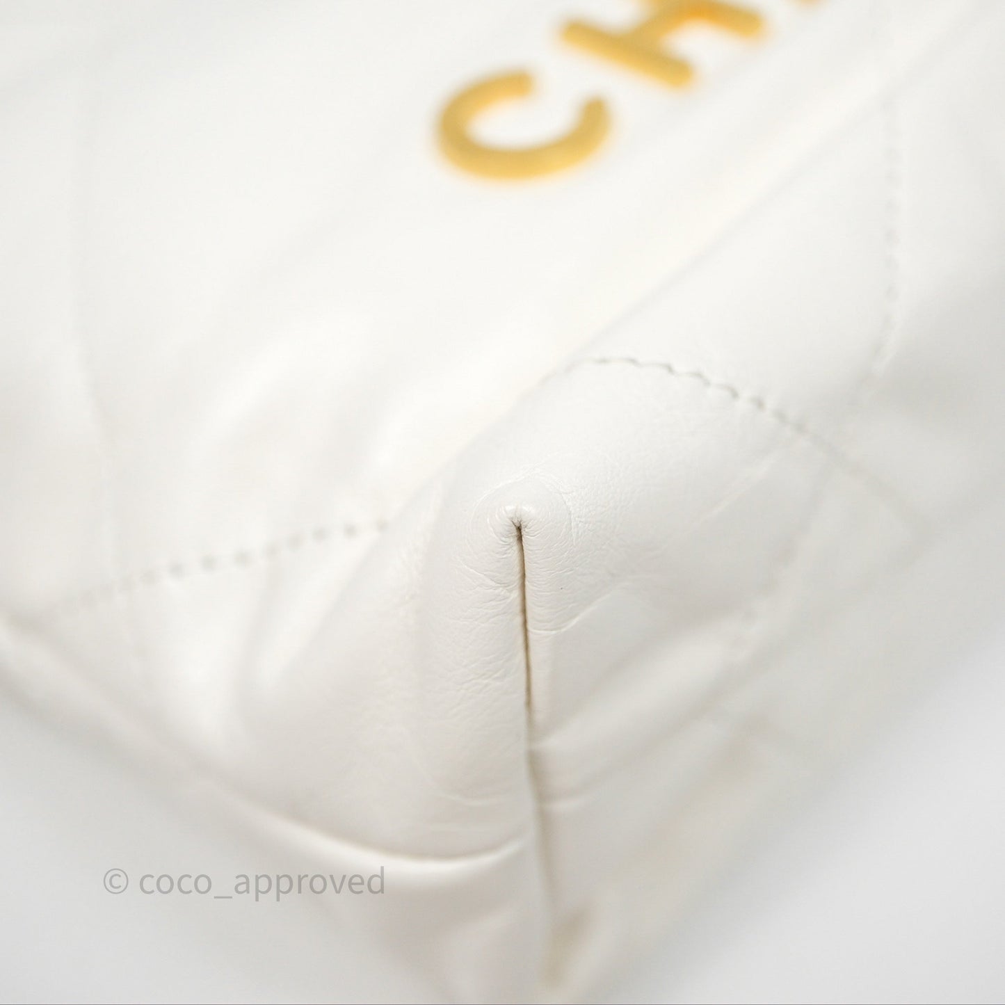 Chanel 22 Mini Bag White Shiny Crumpled Calfskin