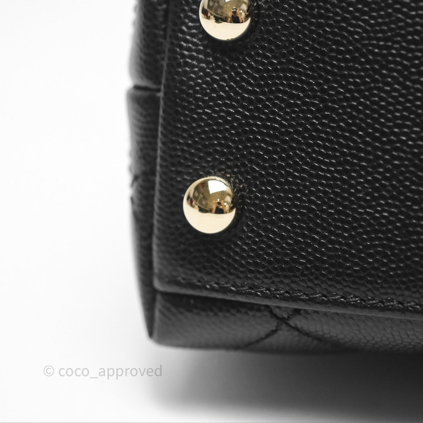 Chanel Mini Coco Handle Quilted Black Caviar Gold Hardware