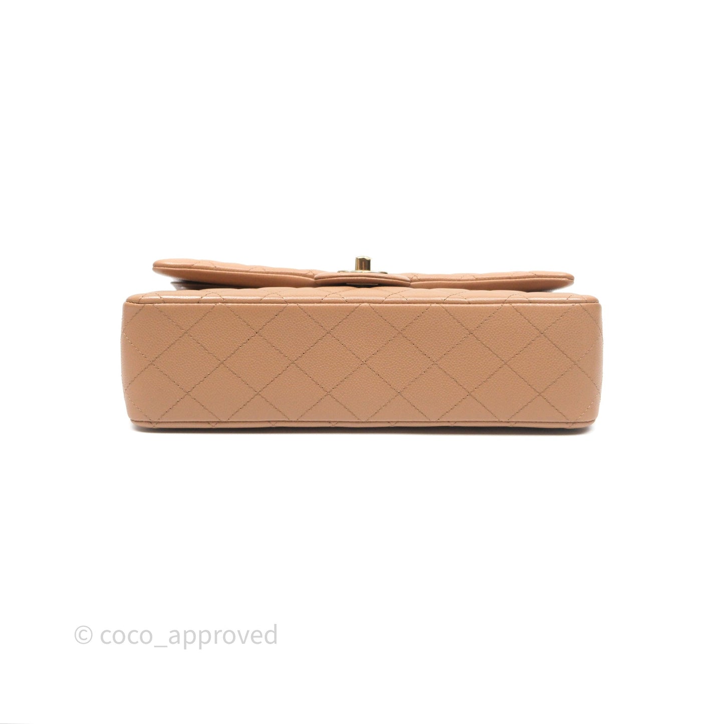 Chanel Classic M/L Medium Flap Dark Beige Caviar Gold Hardware