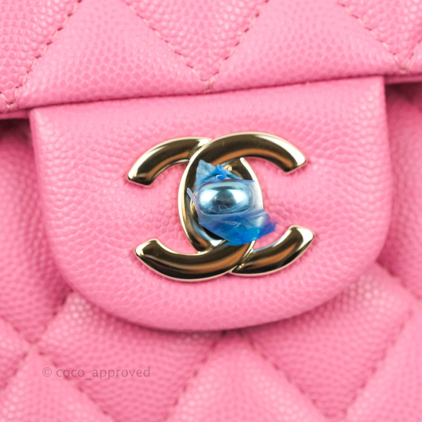 Chanel Classic Quilted S/M Small Double Flap Pink Caviar Gold Hardware 21P