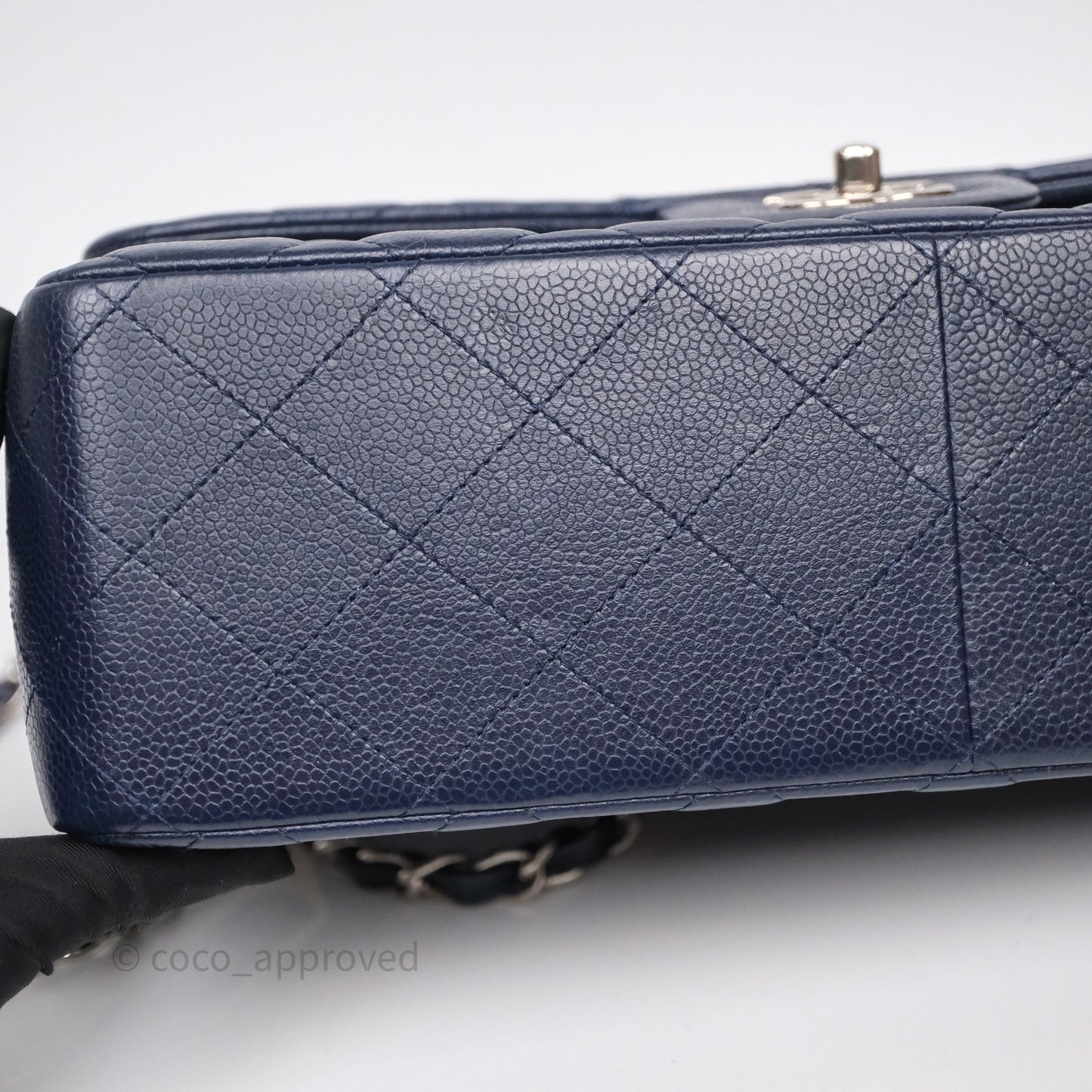 Chanel Jumbo Double Flap Navy Caviar Silver Hardware⁣⁣