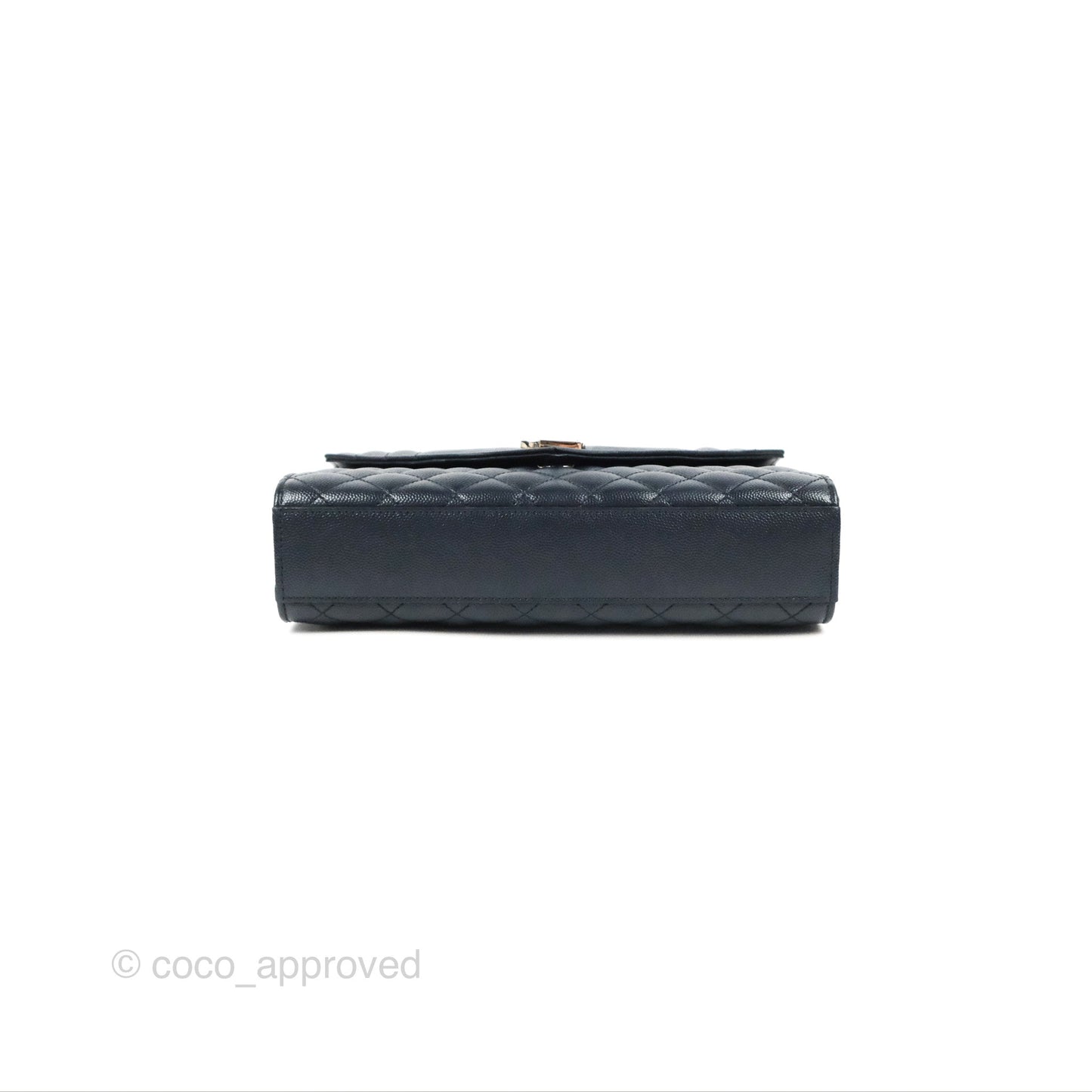 Saint Laurent Medium Envelope Navy Caviar Silver Hardware