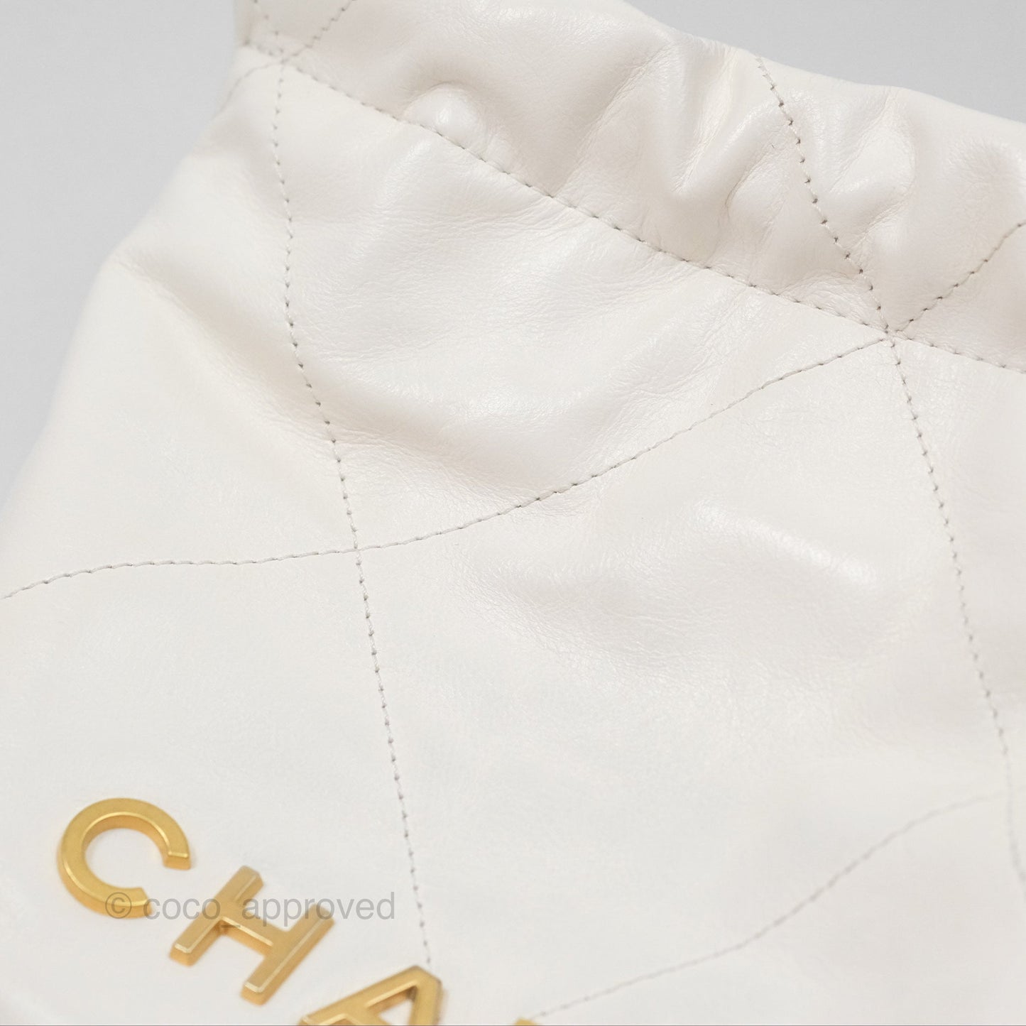 Chanel 22 Mini Bag White Crumpled Calfskin