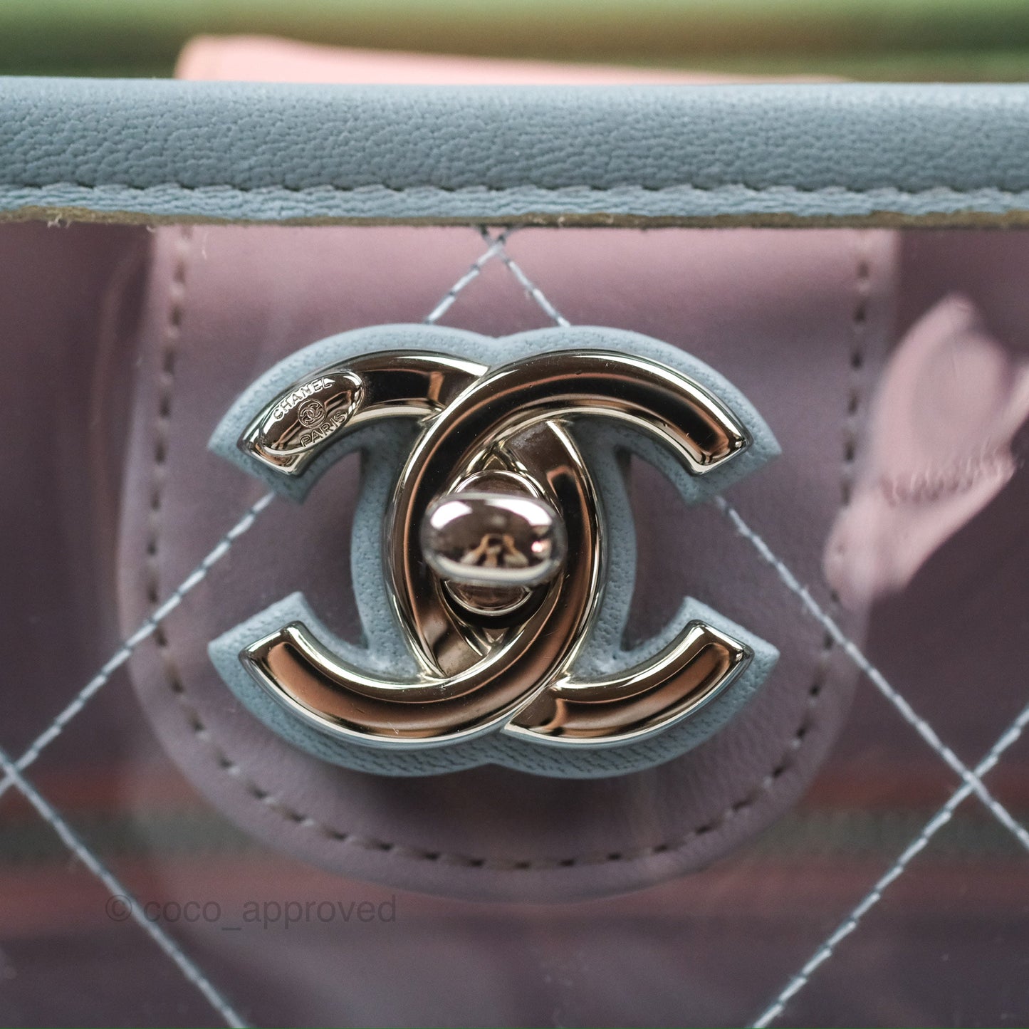 Chanel Coco Splash Blue/Green/Pink PVC Shopping Tote Bag