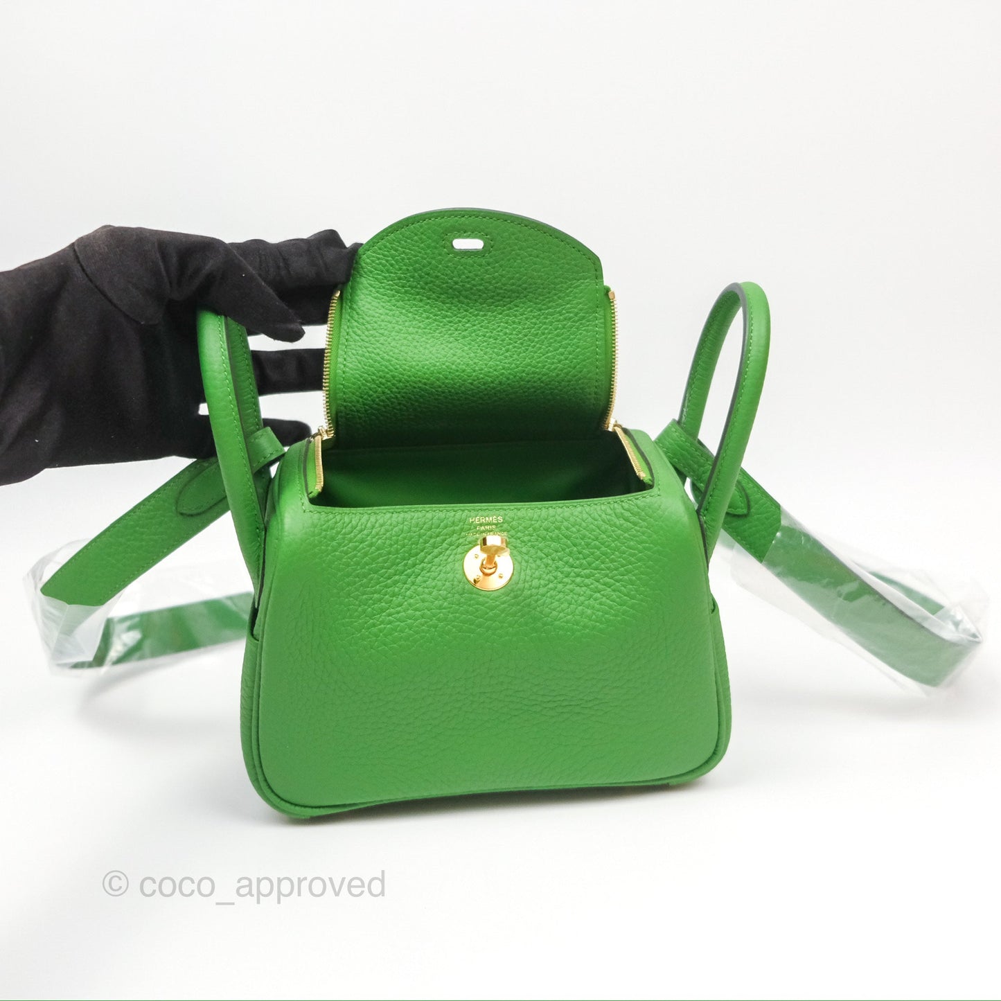 Hermès Mini Lindy 20 Vert Yucca A8 Clemence Gold Hardware
