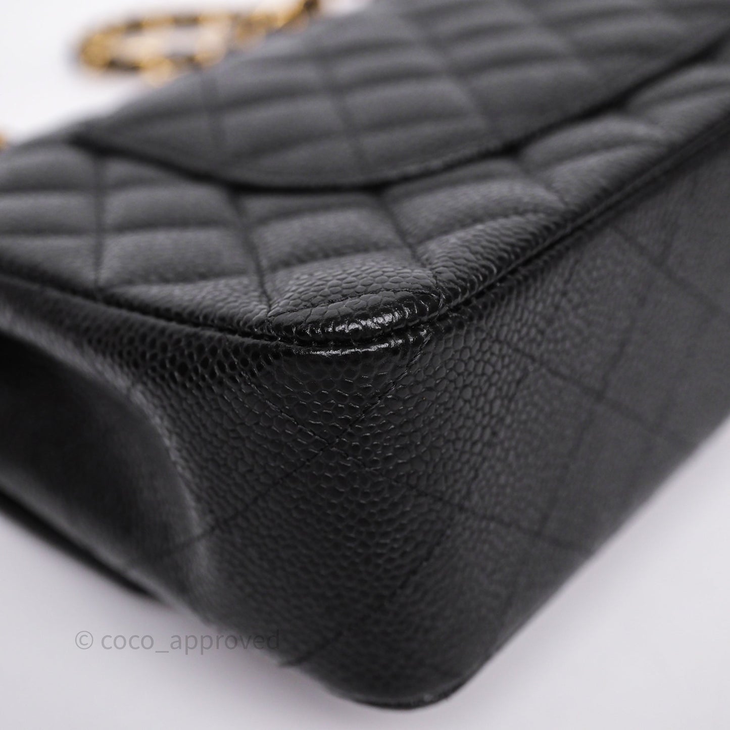 Chanel Classic M/L Medium Flap Quilted Black Caviar Gold Hardware
