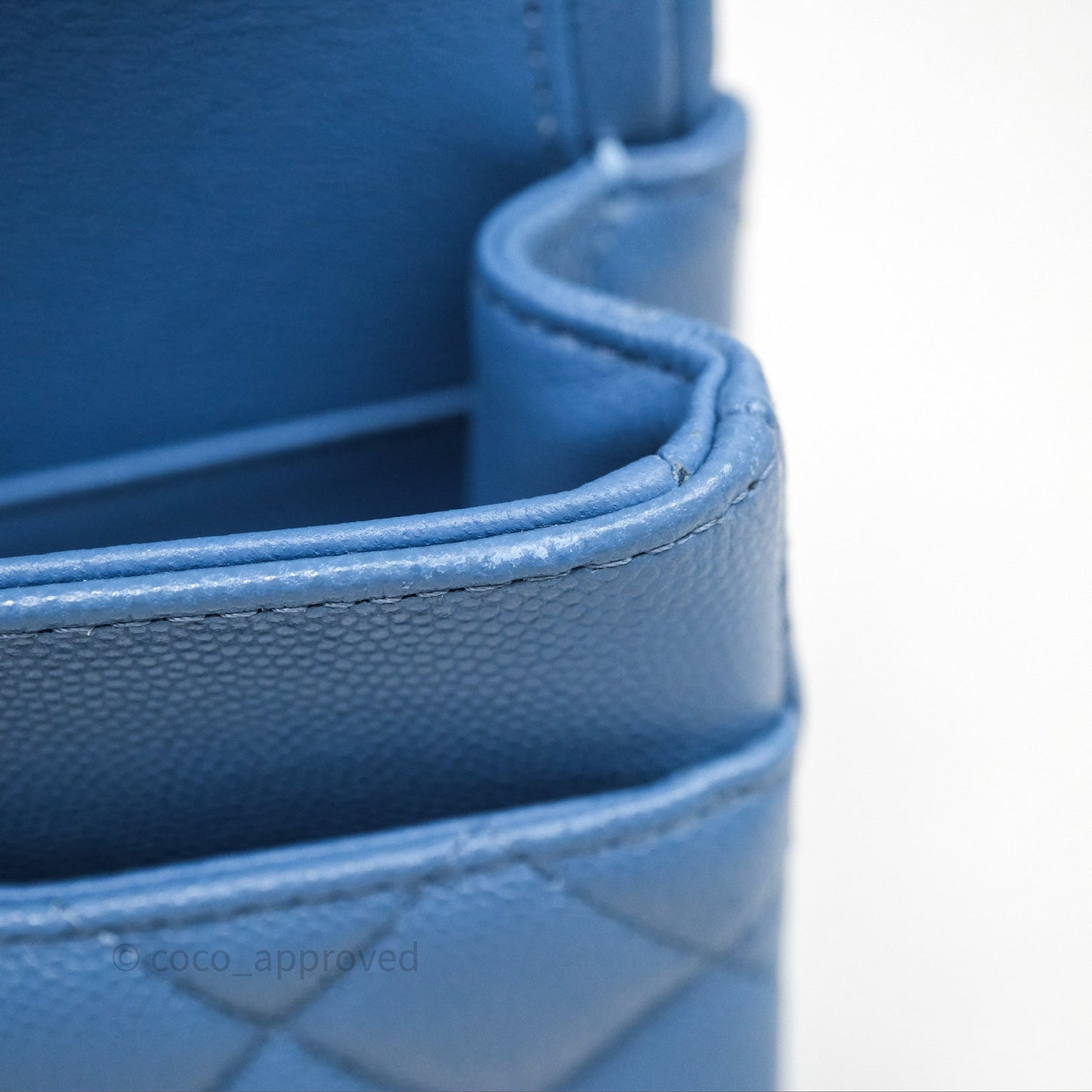 Chanel Small Classic Flap Quilted Blue Caviar Gold Hardware 20S