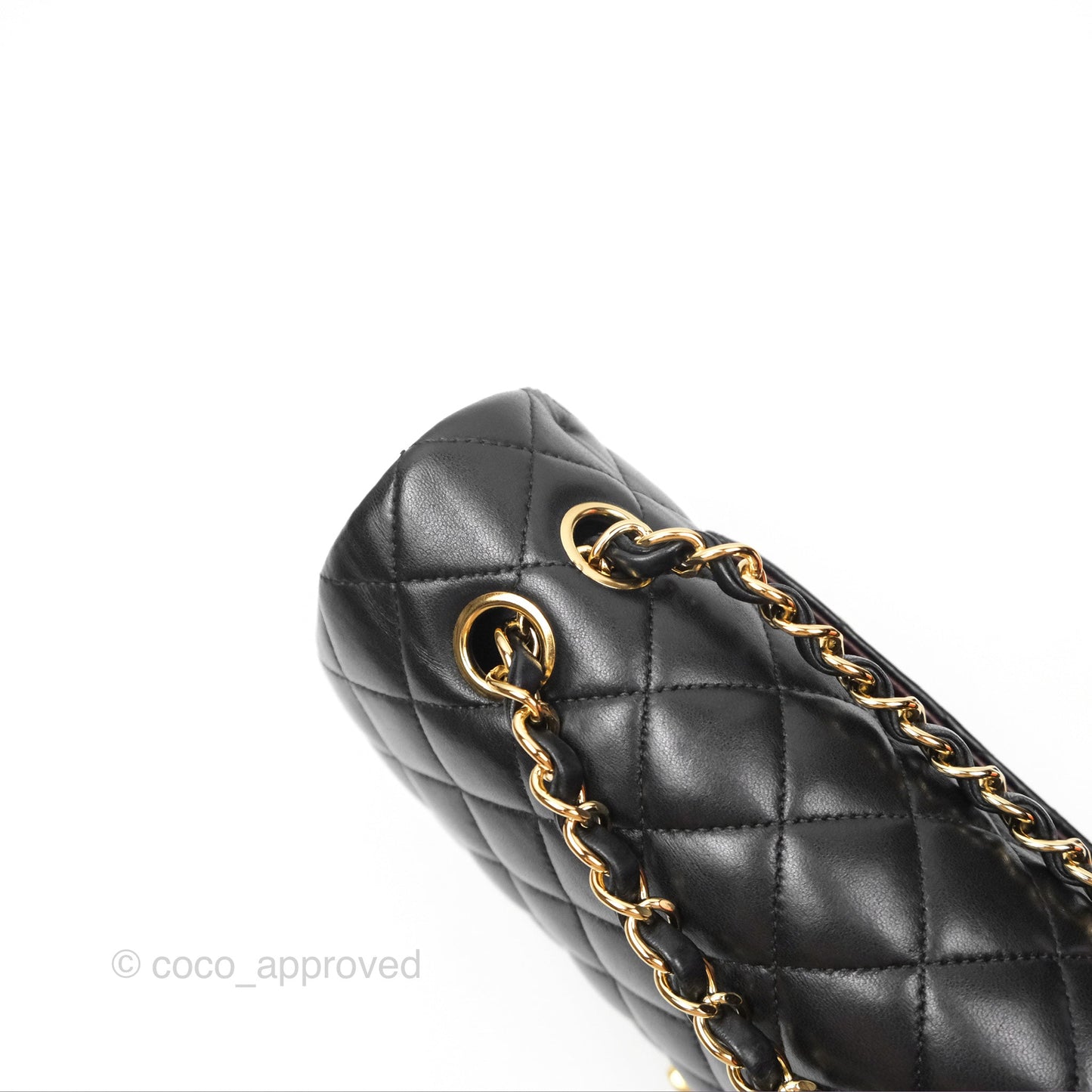 Chanel Classic M/L Medium Flap Quilted Black Lambskin Gold Hardware