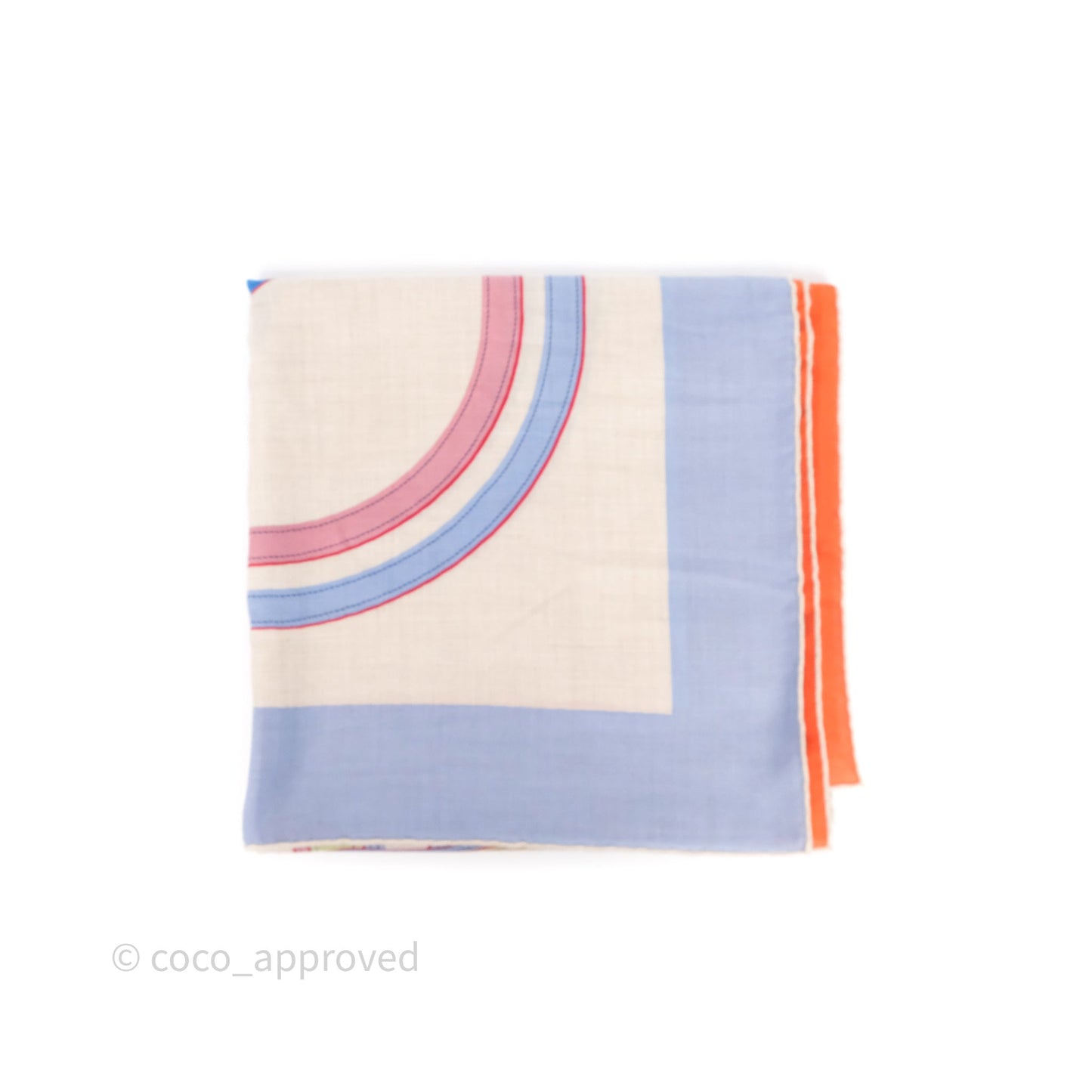 Hermes Brides De Gala App 140cm TD/ Orange/ Naturel/ Bleu Azur Cachemire Scarf