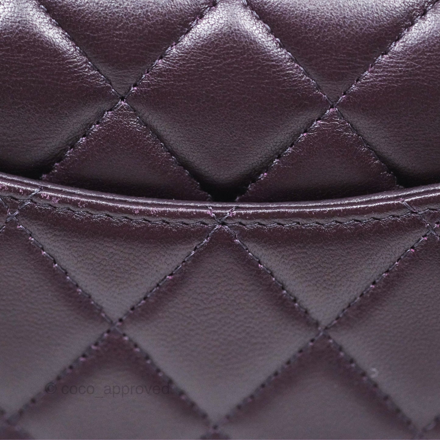 Chanel Mini Rectangular Quilted Dark Purple Lambskin Silver Hardware