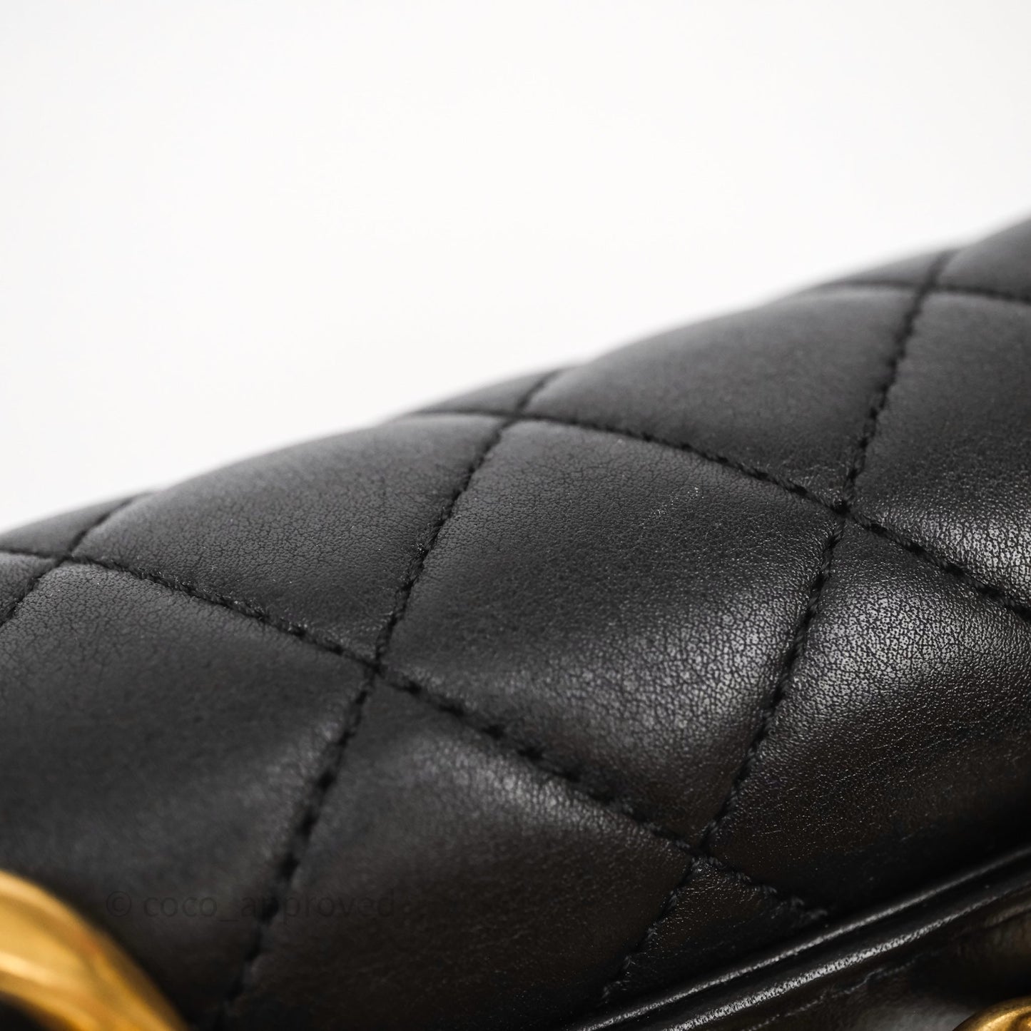 Chanel Pearl Chain Bag Black Calfskin Gold Hardware