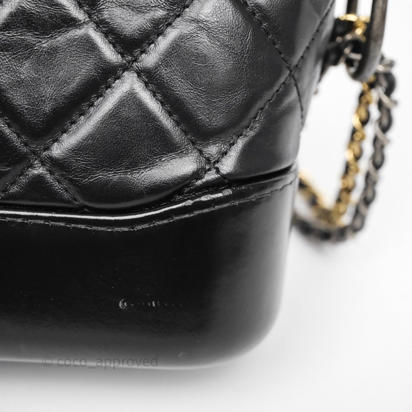 Chanel Small Gabrielle Hobo Quilted Black Aged Calfskin