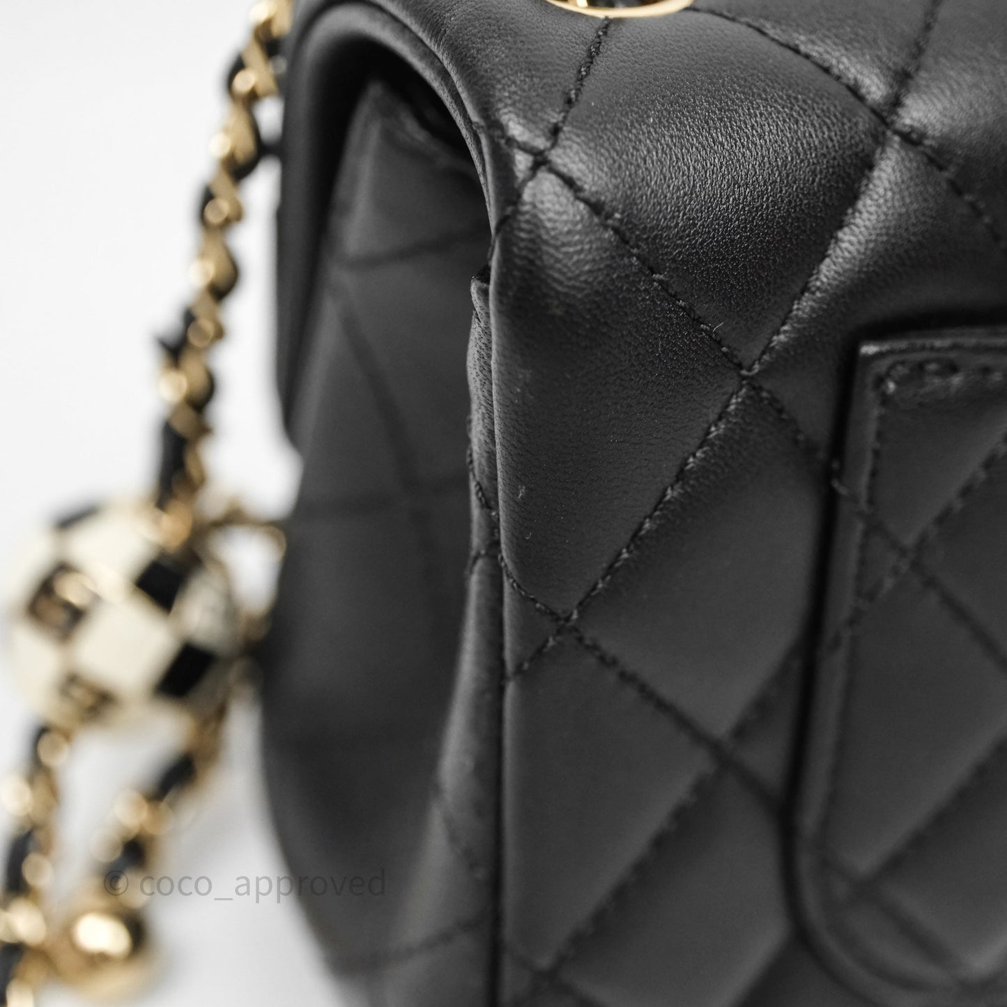 Chanel Ball Crush Mini Rectangular Black Lambskin Gold Hardware