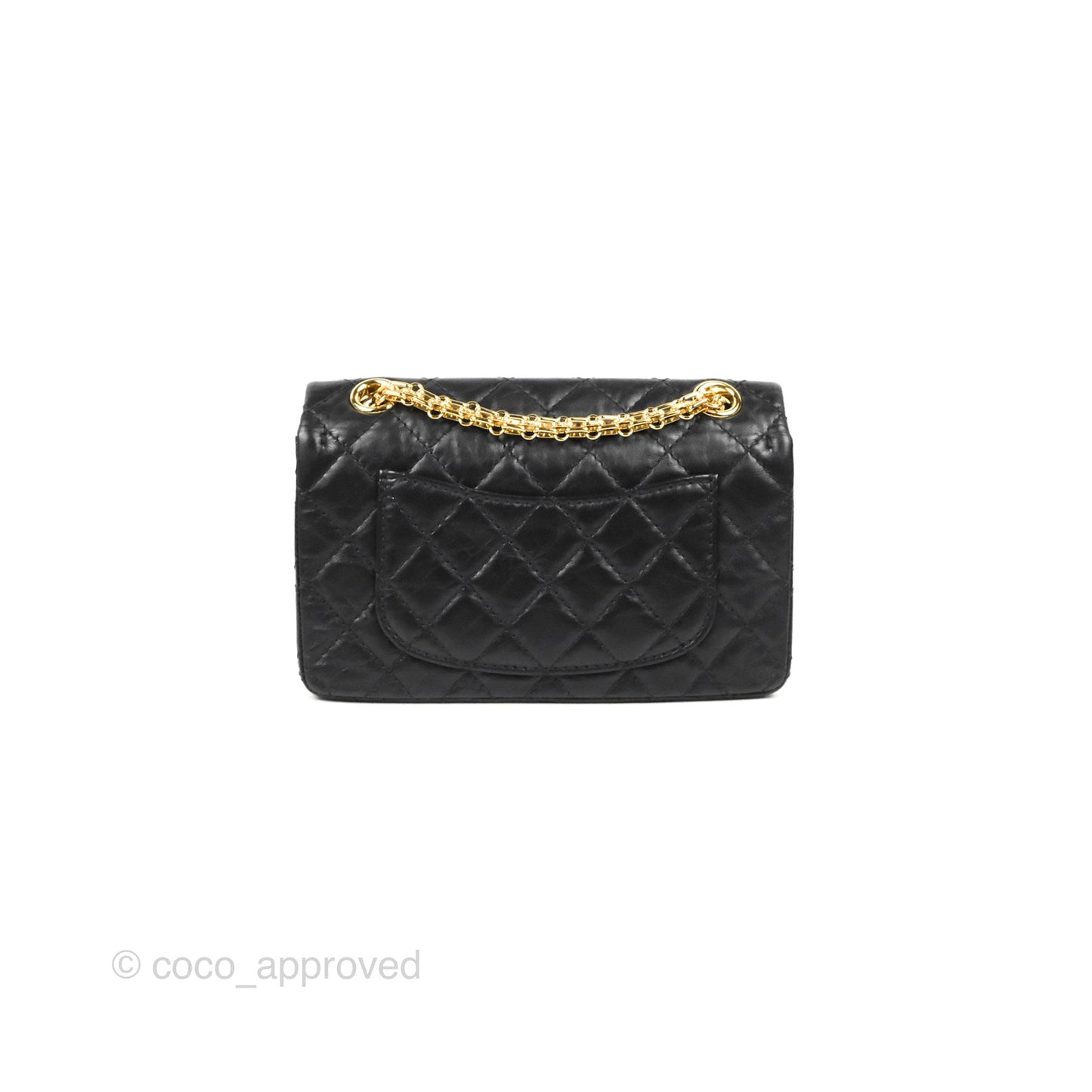 Chanel Mini Reissue 224 Black Aged Calfskin Gold Hardware