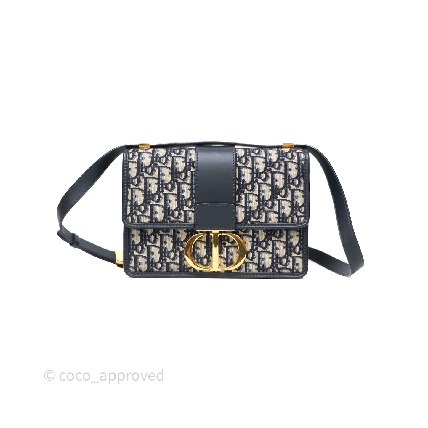 Christian Dior Small 30 Montaigne Bag Blue Dior Oblique Jacquard