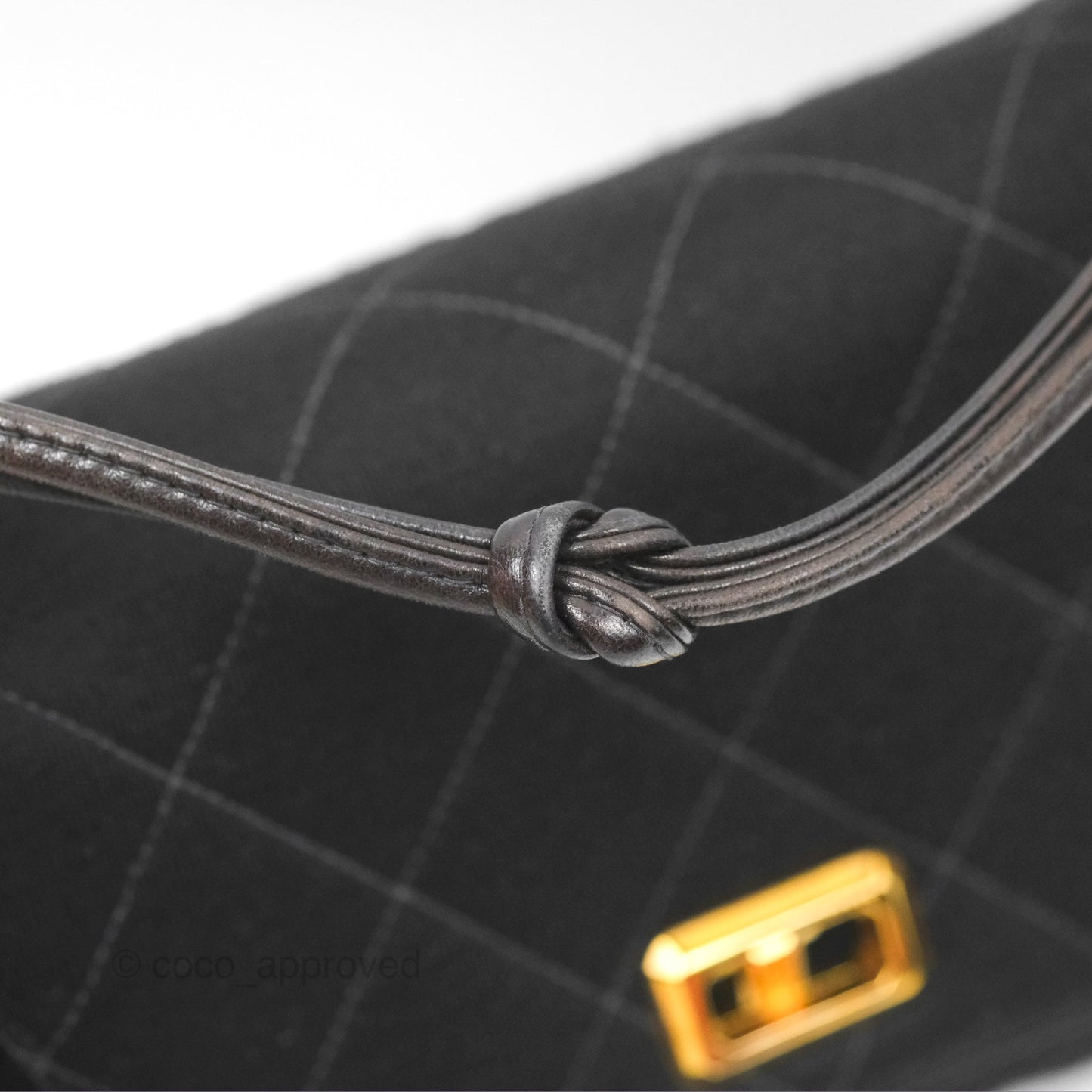 Chanel Vintage Small Quilted Jersey Mademoiselle Top Handle Flap Bag Black