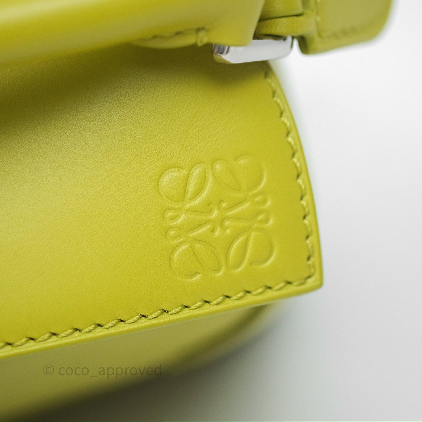 Loewe Mini Puzzle Edge Bag in Lime Smooth Calfskin