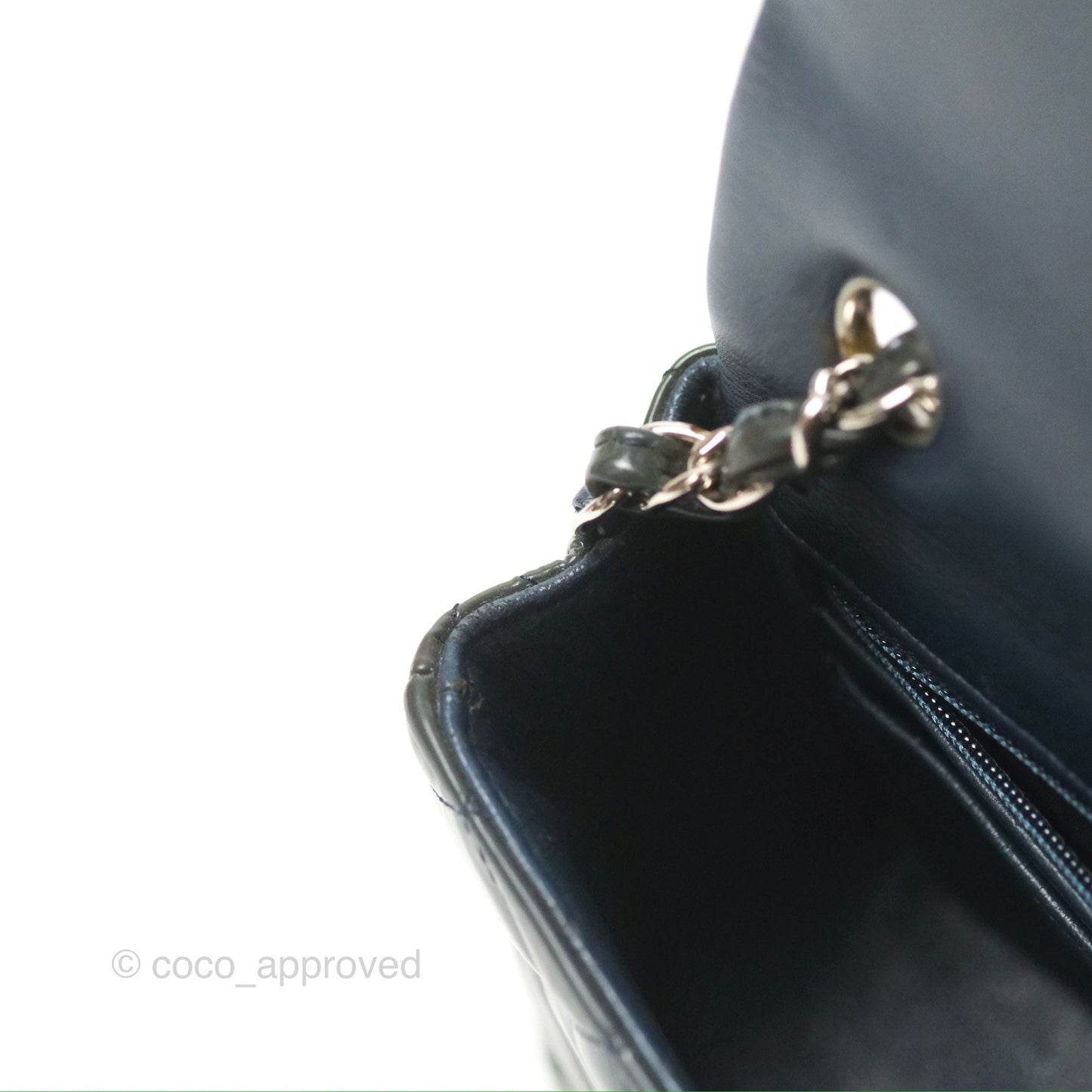 Chanel Quilted Mini Rectangular Green Patent Silver Hardware