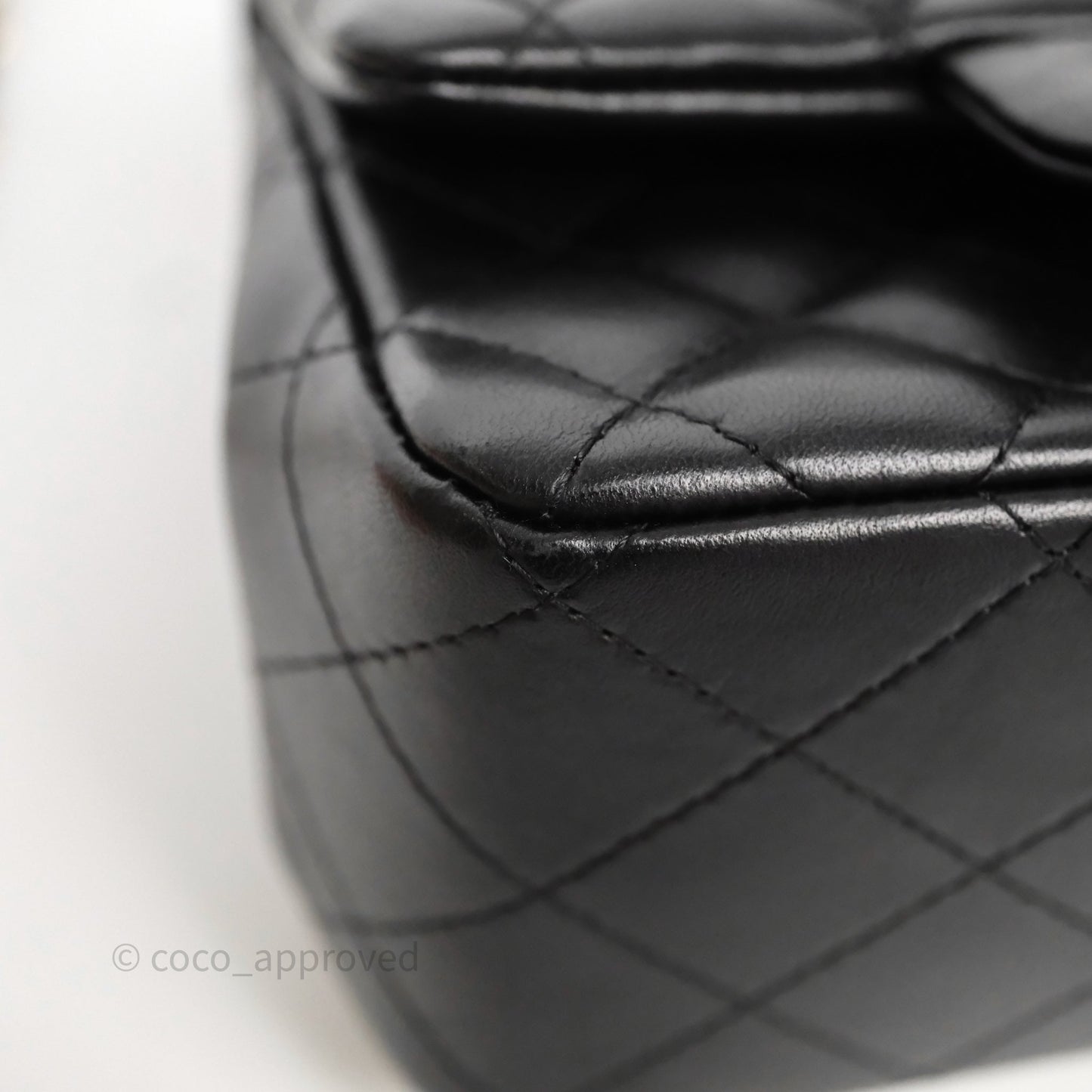 Chanel Mini Square Quilted Black Lambskin Gold Hardware