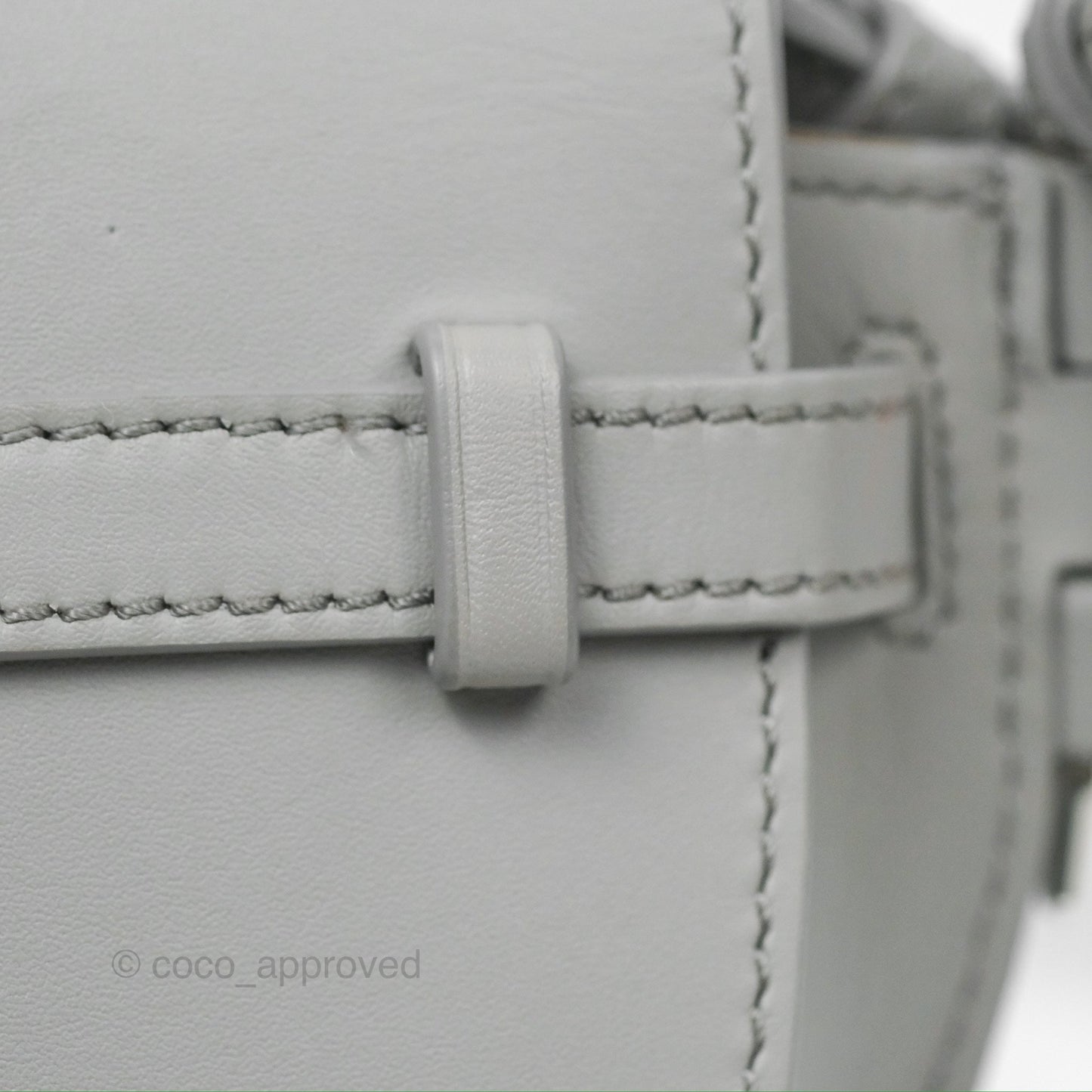 Loewe Mini Gate Dual Bag in Soft Calfskin & Jacquard Strap Light Grey