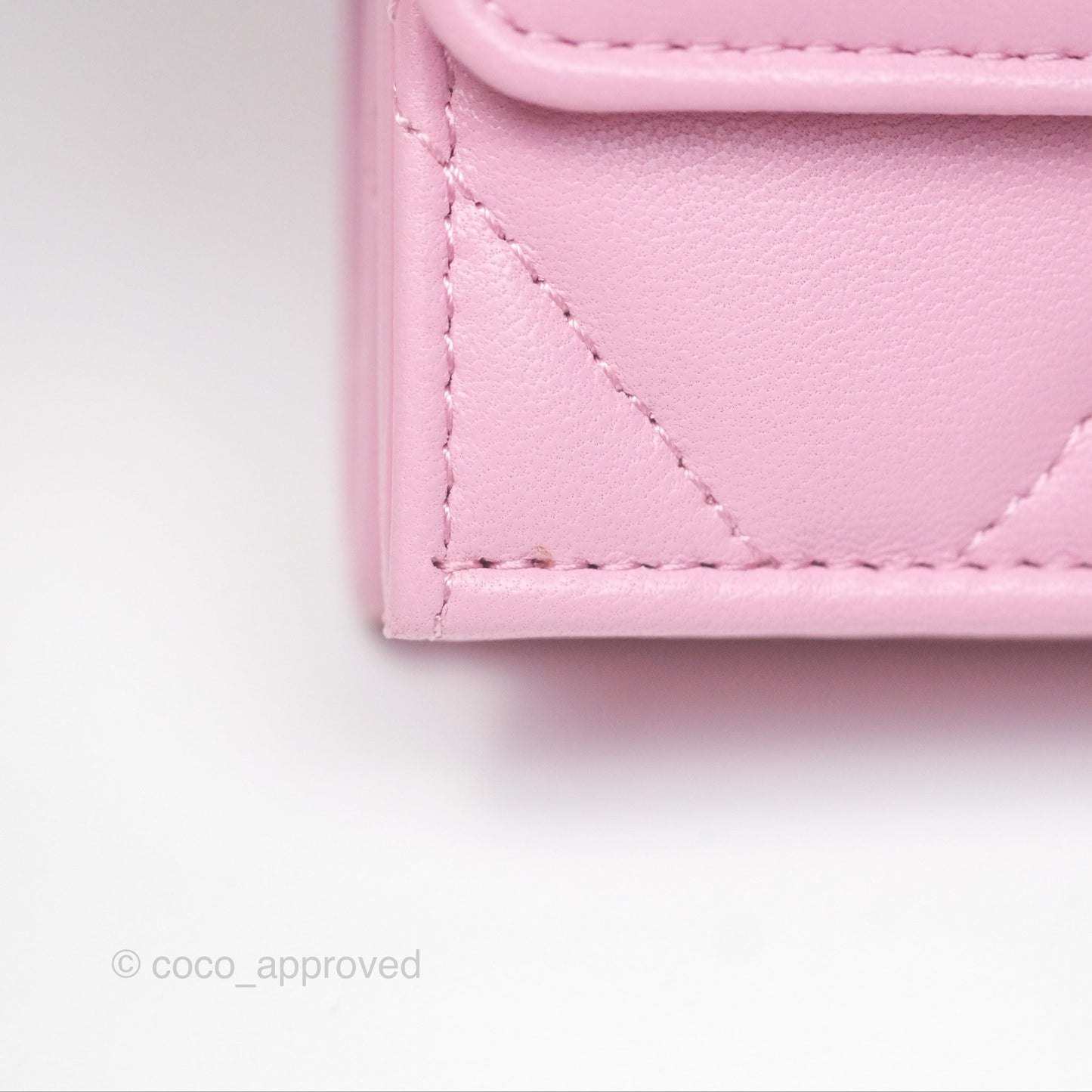 Chanel 19 Short Trifold Wallet Pink Lambskin Silver Hardware