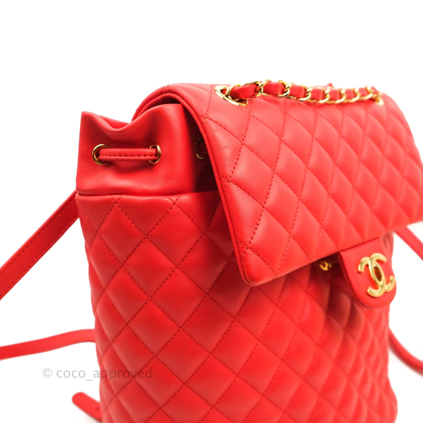 Chanel Quilted Urban Spirit Backpack Red Calfskin Gold Hardware
