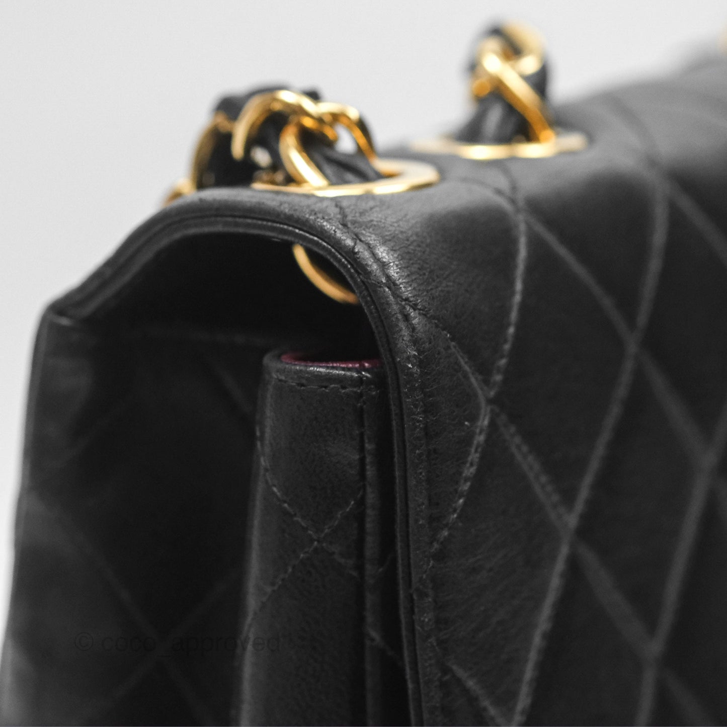Chanel Vintage Jumbo Single Flap Black Lambskin 24K Gold Hardware