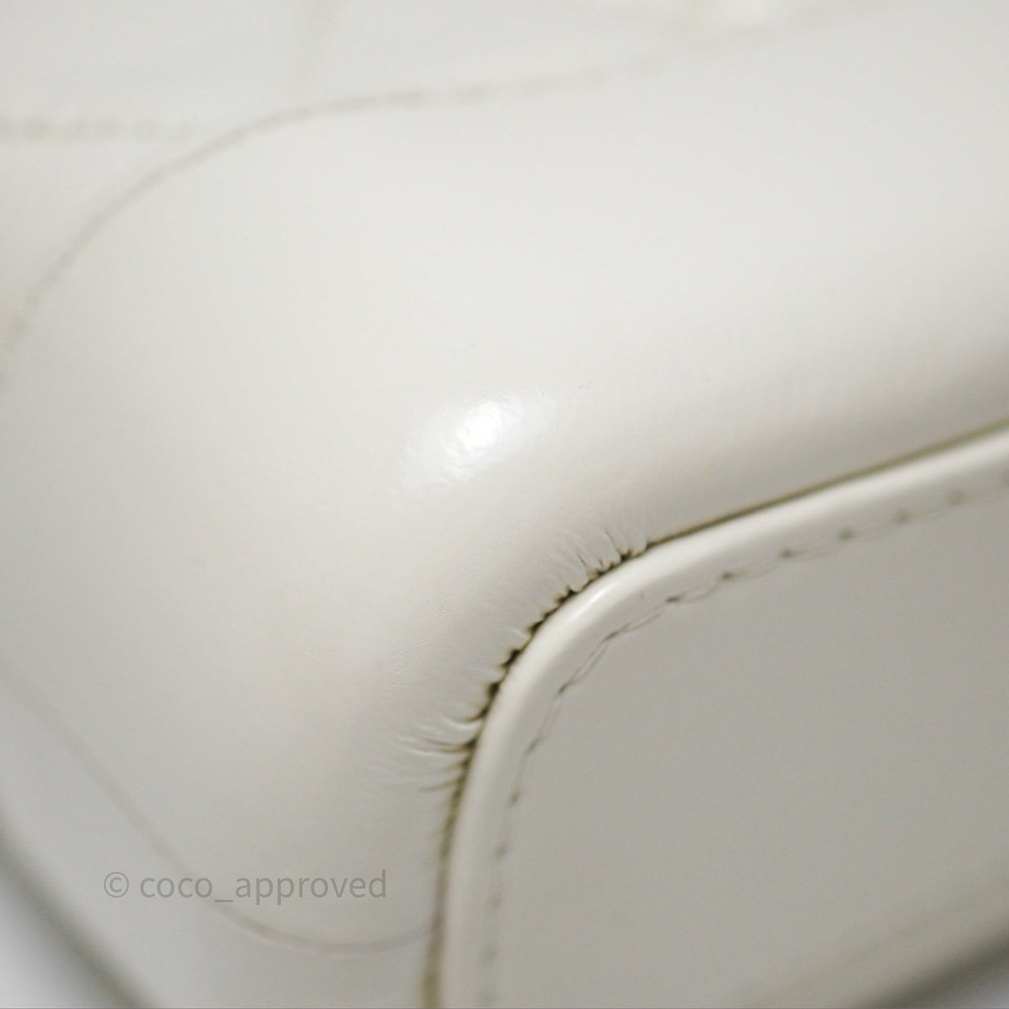 Chanel Small Gabrielle Hobo White Patent Goatskin Mixed Hardware