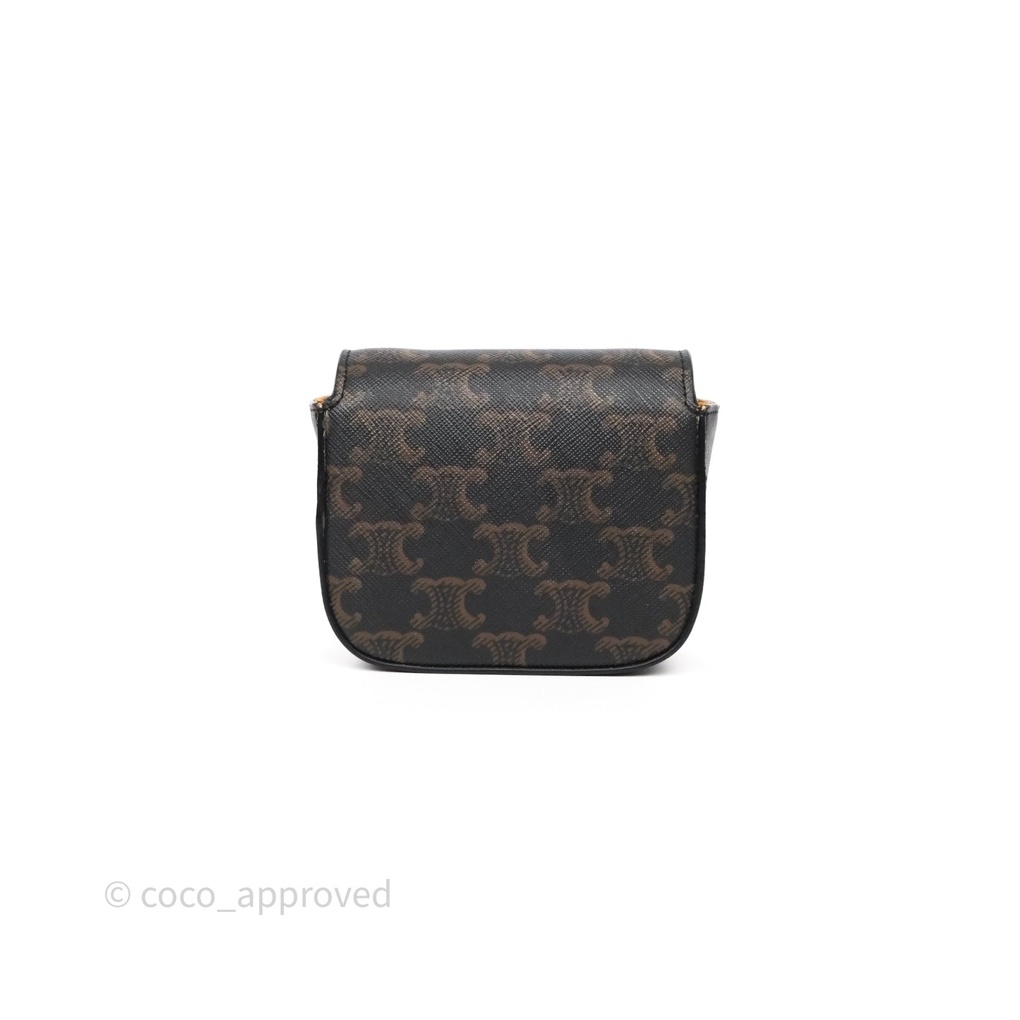 Celine Mini Triomphe Canvas Tan Calfskin