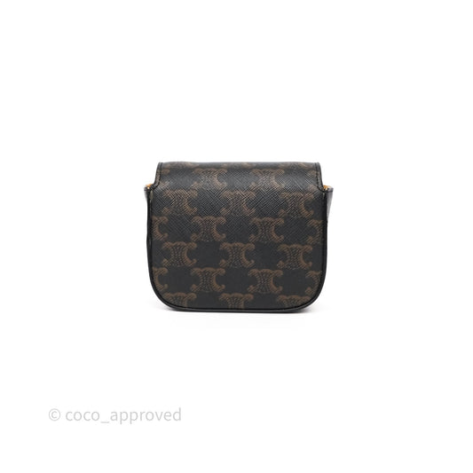 Celine Mini Triomphe Canvas Tan Calfskin