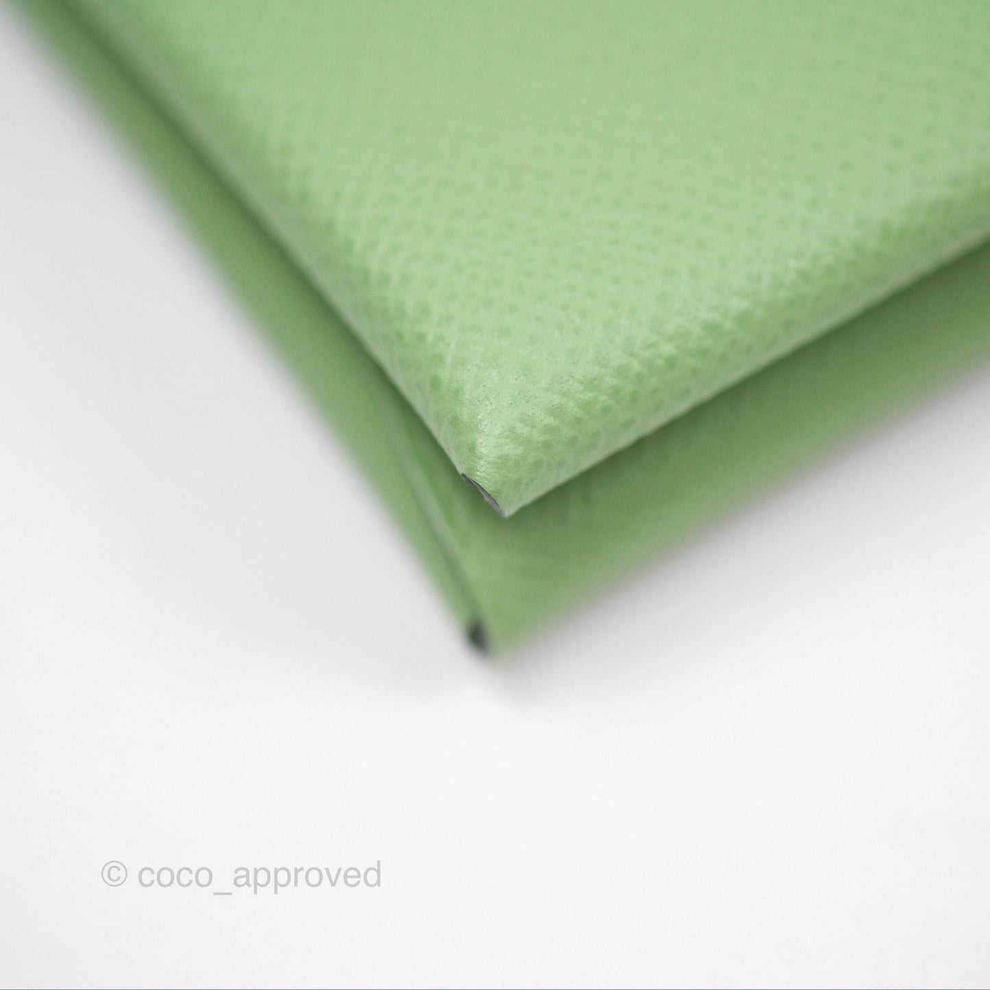 Hermès Calvi Duo Compact Card Holder 3I Vert Criquet Epsom Palladium Hardware