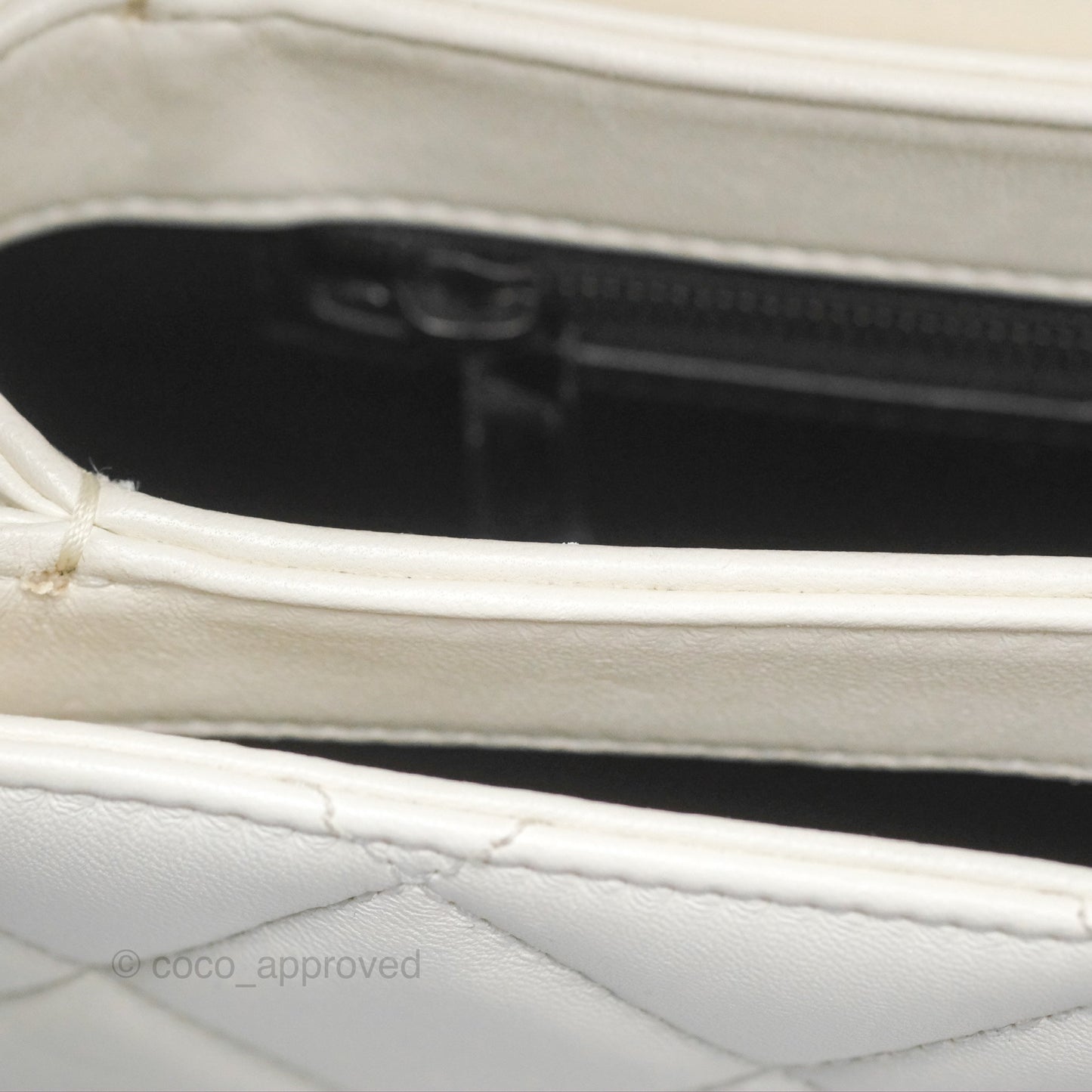 Chanel Trendy CC Small White Lambskin Black Hardware