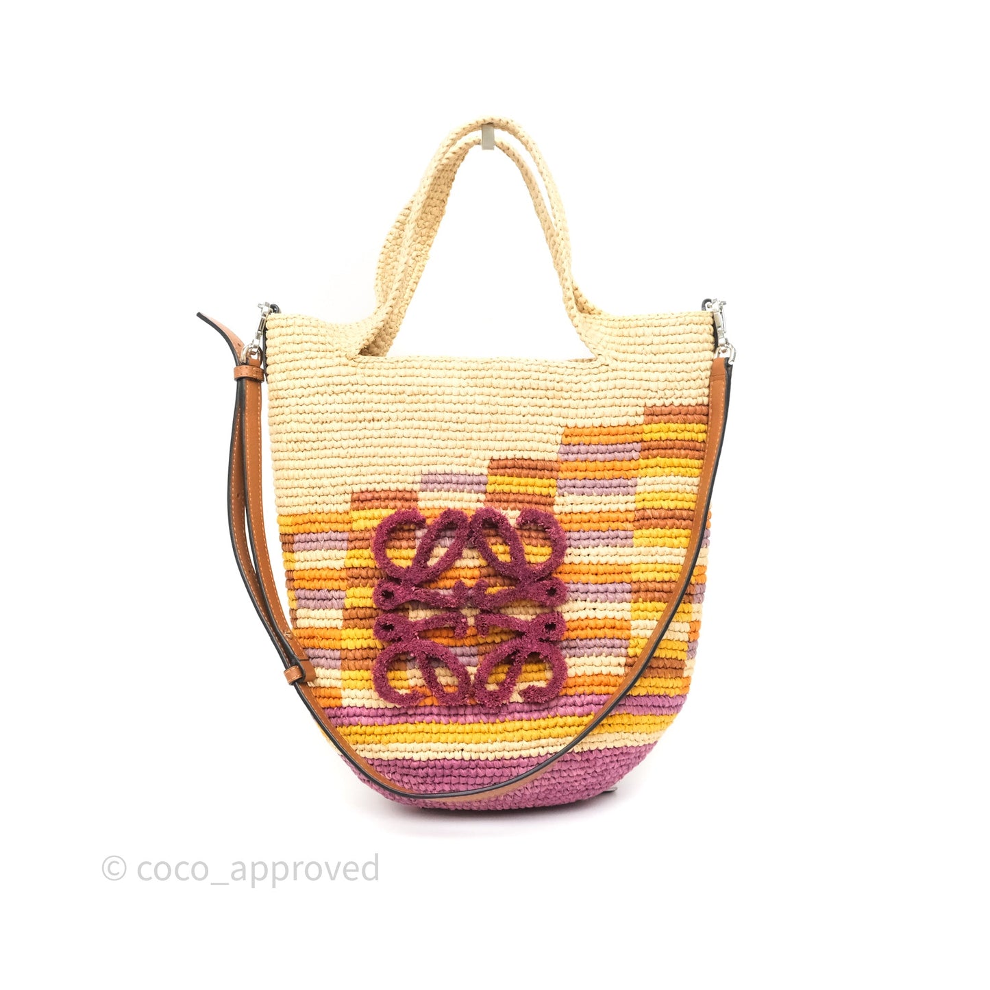 Loewe x Paula’s Ibiza Slit Mini Rainbow Raffia Bag