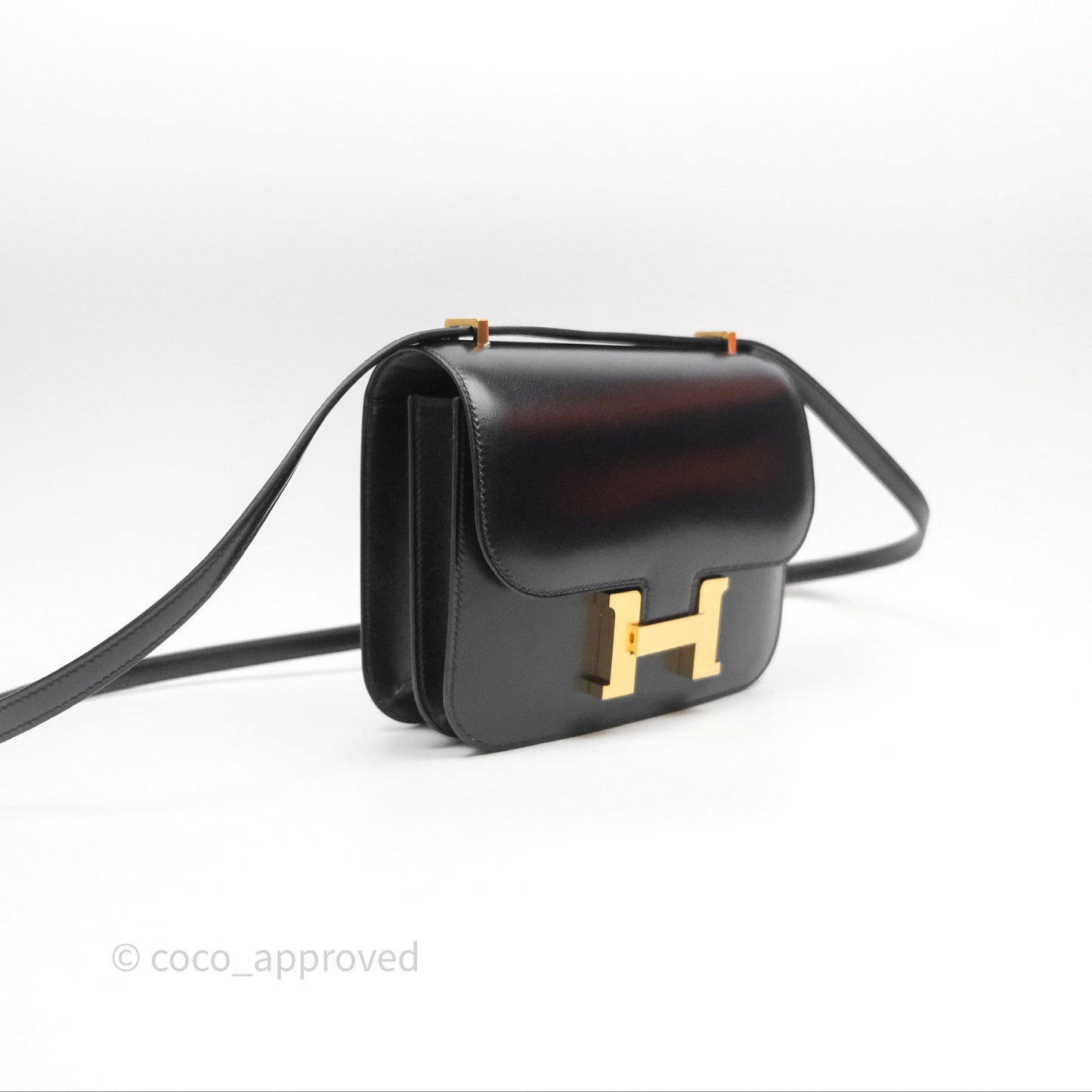 Hermès Constance Mini 18cm Mirror Black Noir 89 Box Leather Gold Hardware