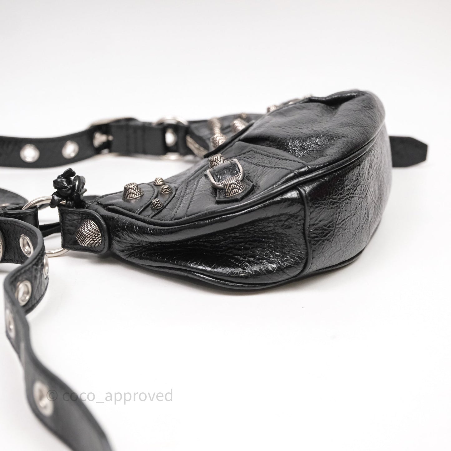 Balenciaga Le Cagole Shoulder Bag Black Calfskin Silver Hardware