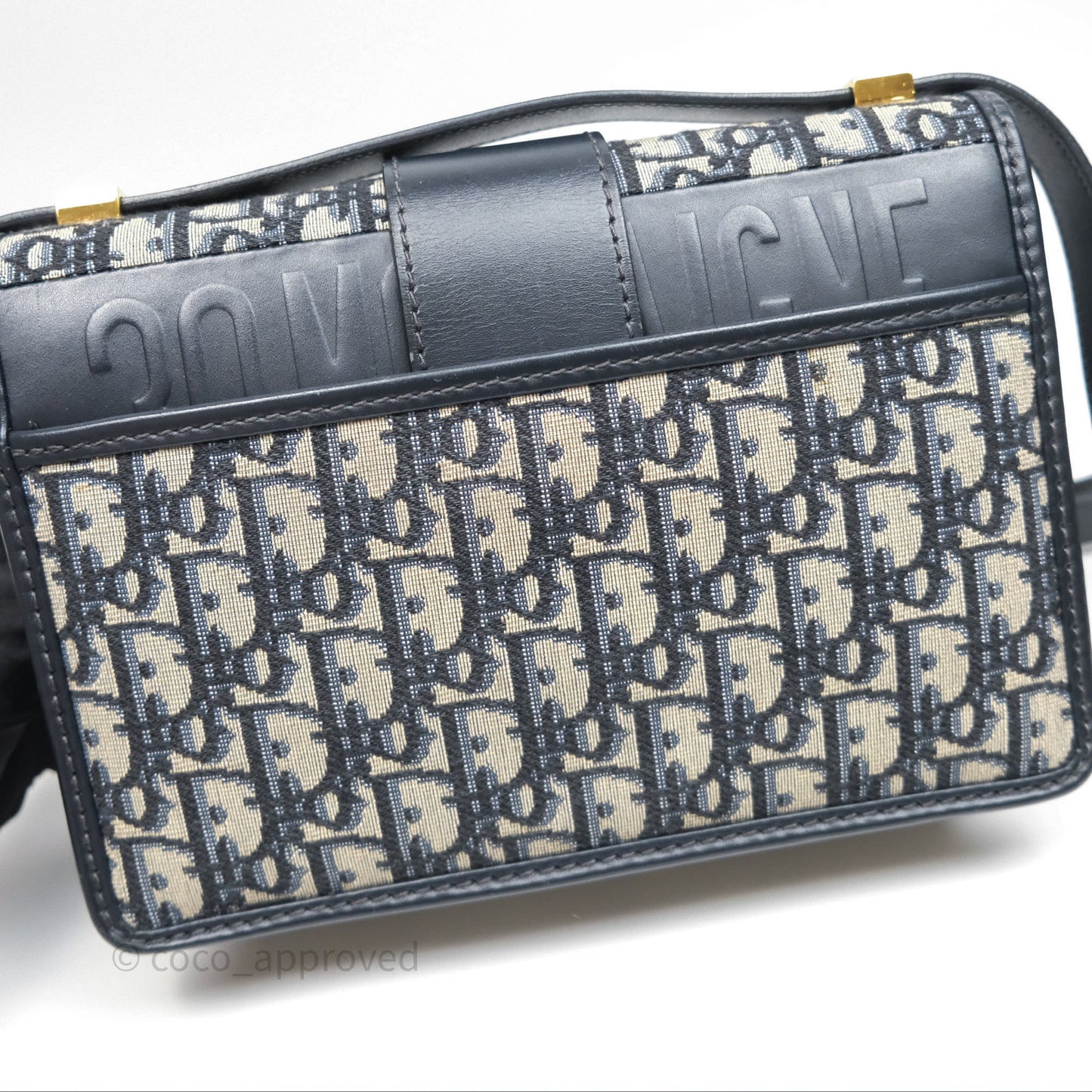 Christian Dior 30 Montaigne Bag Blue Dior Oblique Jacquard Gold Hardware